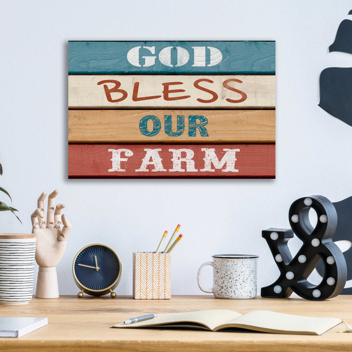 Epic Art 'Farm Sentiment IV' by Alonzo Saunders, Acrylic Glass Wall Art,16x12