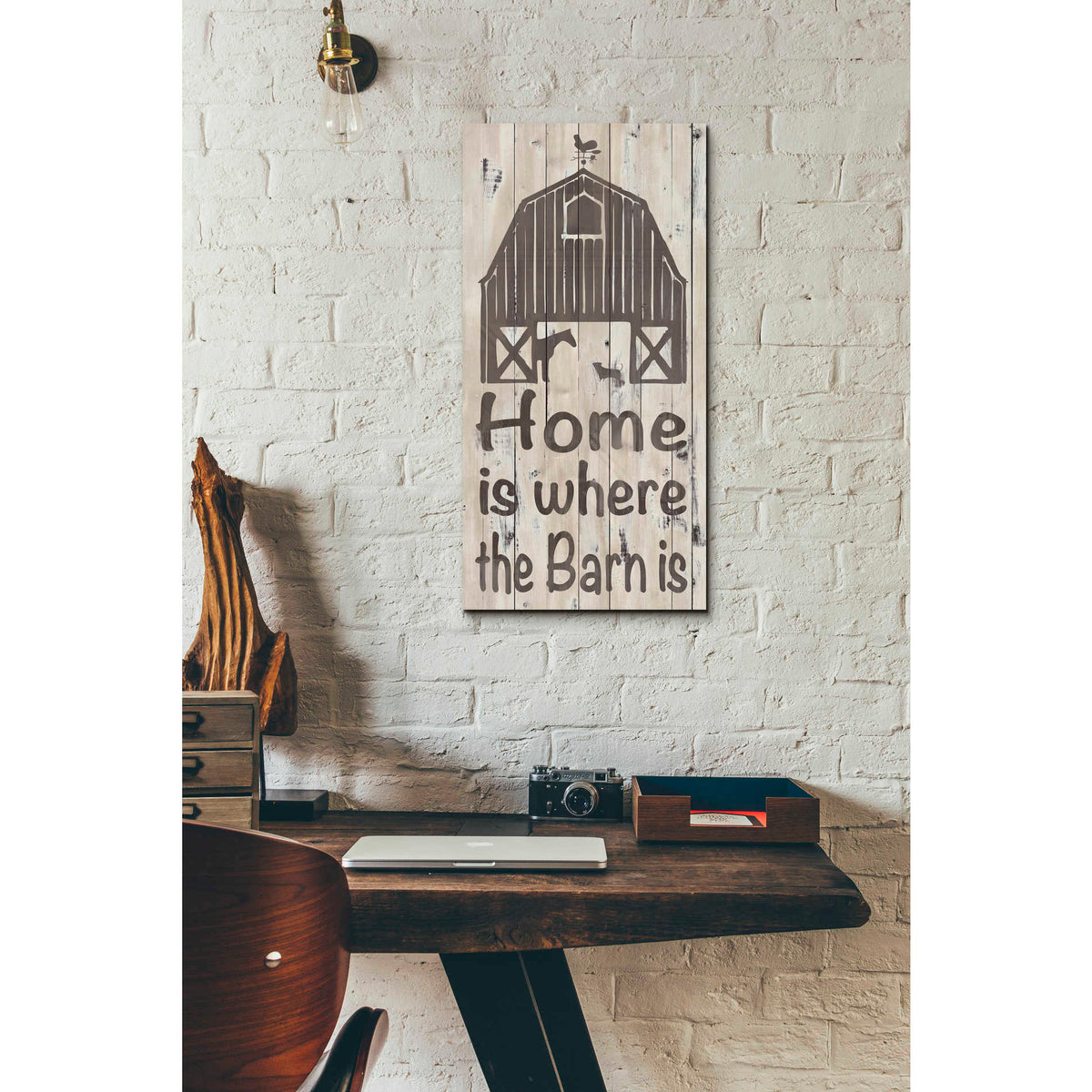 Epic Art 'Home and Farm I' by Alonzo Saunders, Acrylic Glass Wall Art,12x24