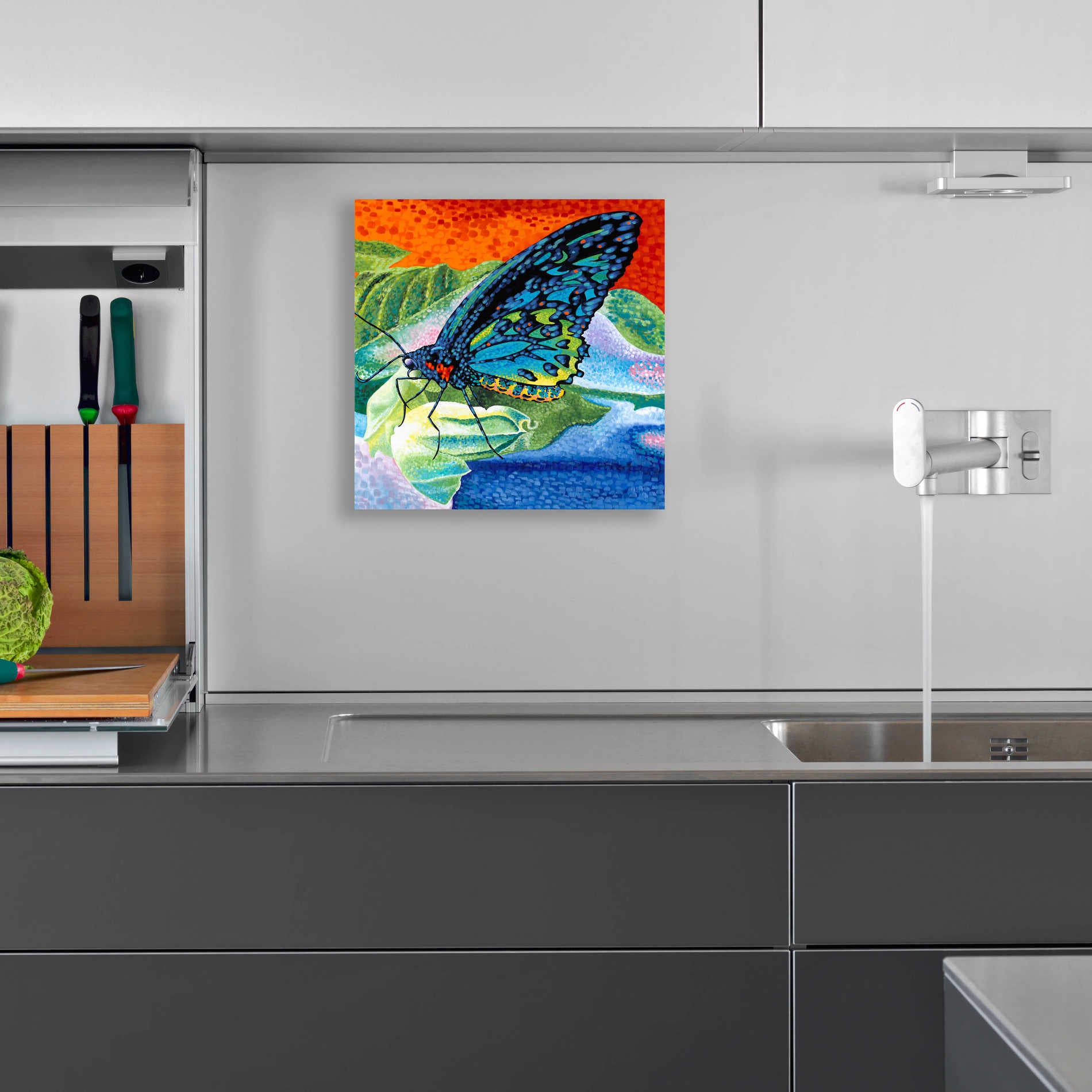 Epic Art 'Poised Butterfly II' by Carolee Vitaletti, Acrylic Glass Wall Art,12x12