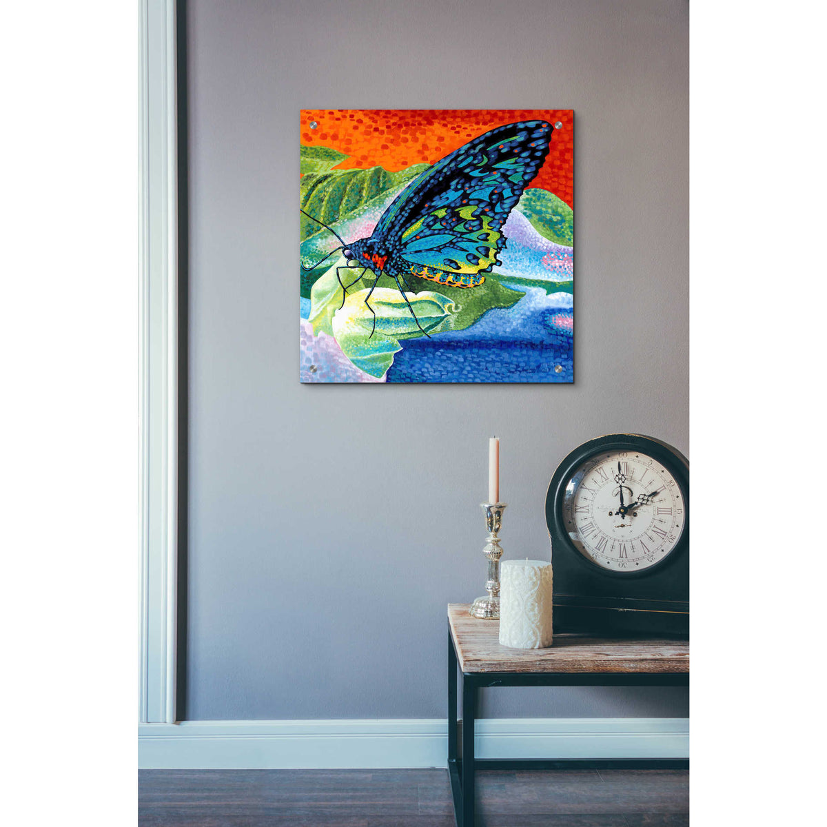 Epic Art 'Poised Butterfly II' by Carolee Vitaletti, Acrylic Glass Wall Art,24x24