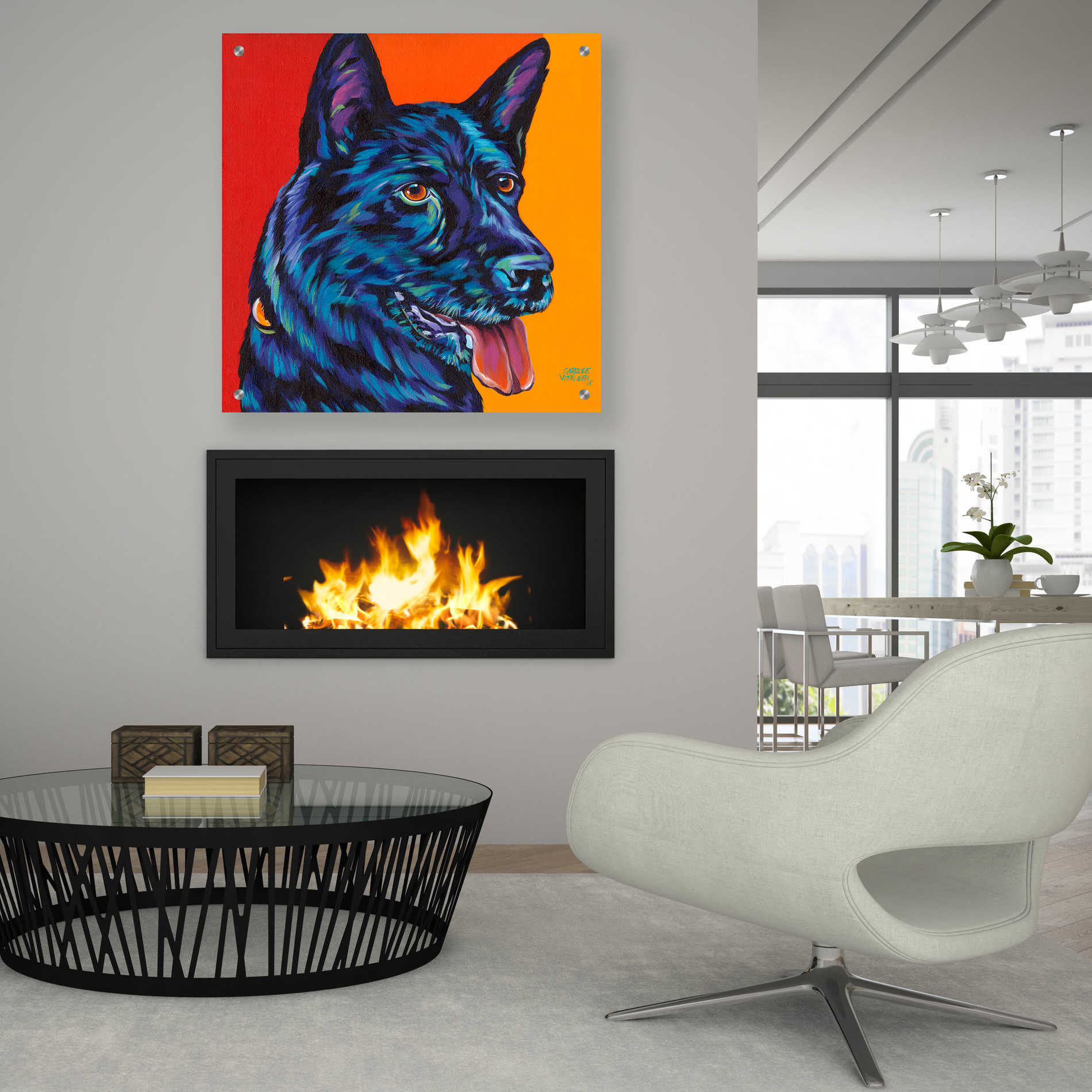 Epic Art 'Dogs in Color I' by Carolee Vitaletti, Acrylic Glass Wall Art,36x36