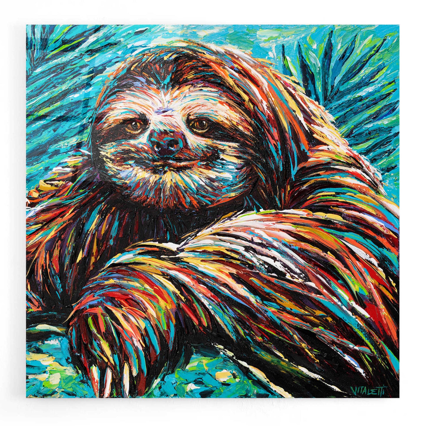 Epic Art 'Painted Sloth I' by Carolee Vitaletti, Acrylic Glass Wall Art