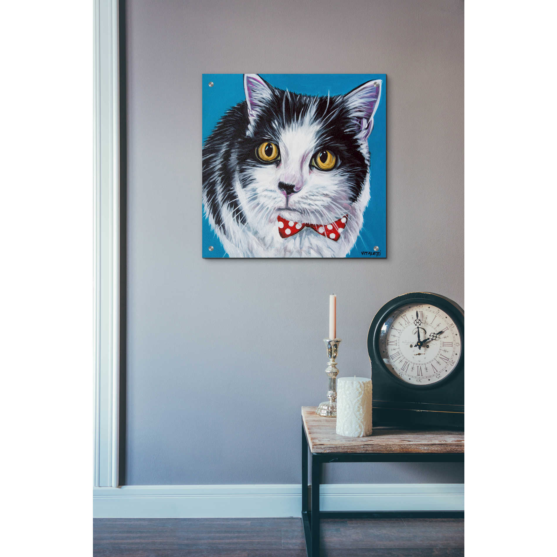 Epic Art 'Classy Cat I' by Carolee Vitaletti, Acrylic Glass Wall Art,24x24