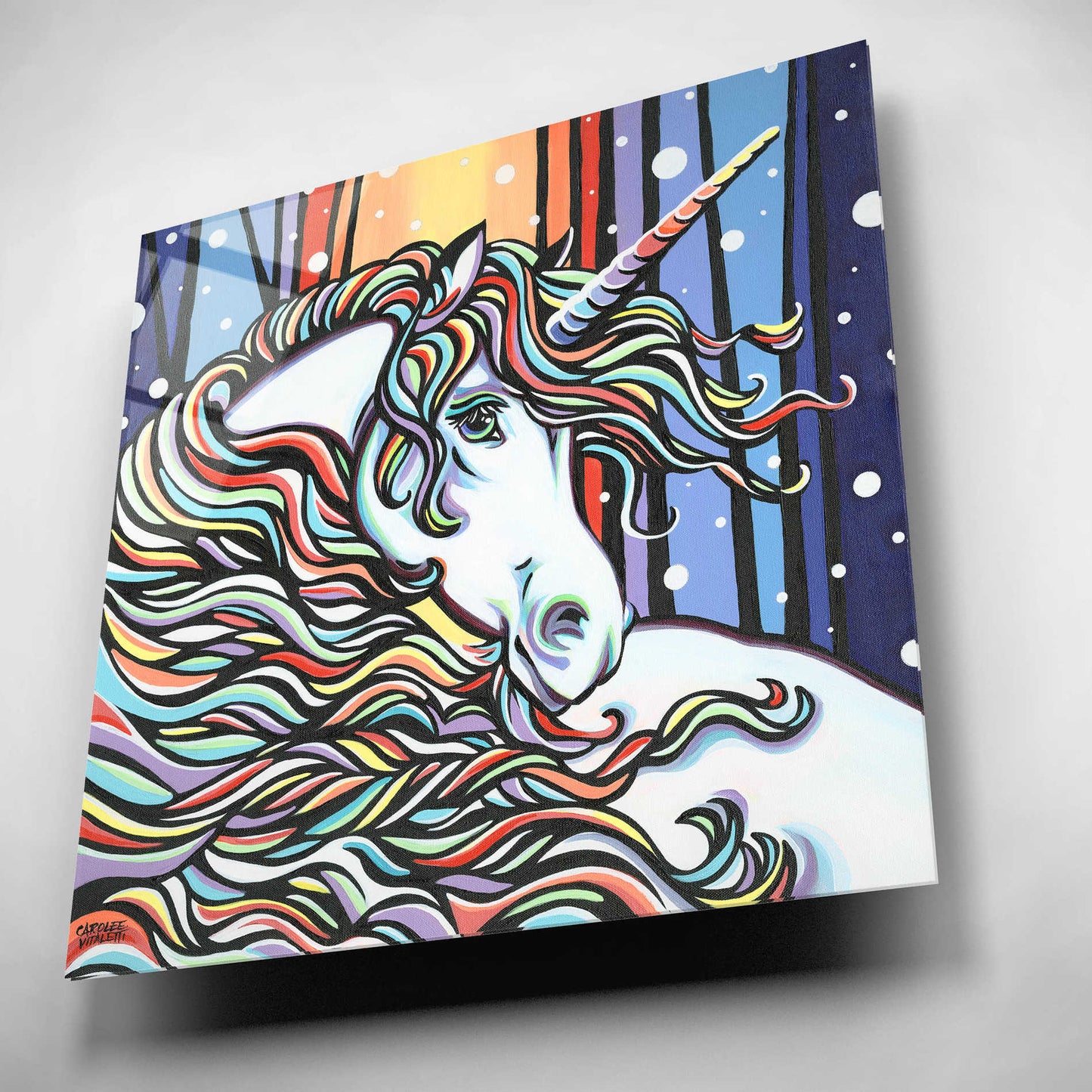 Epic Art 'Magical Unicorn I' by Carolee Vitaletti, Acrylic Glass Wall Art,12x12