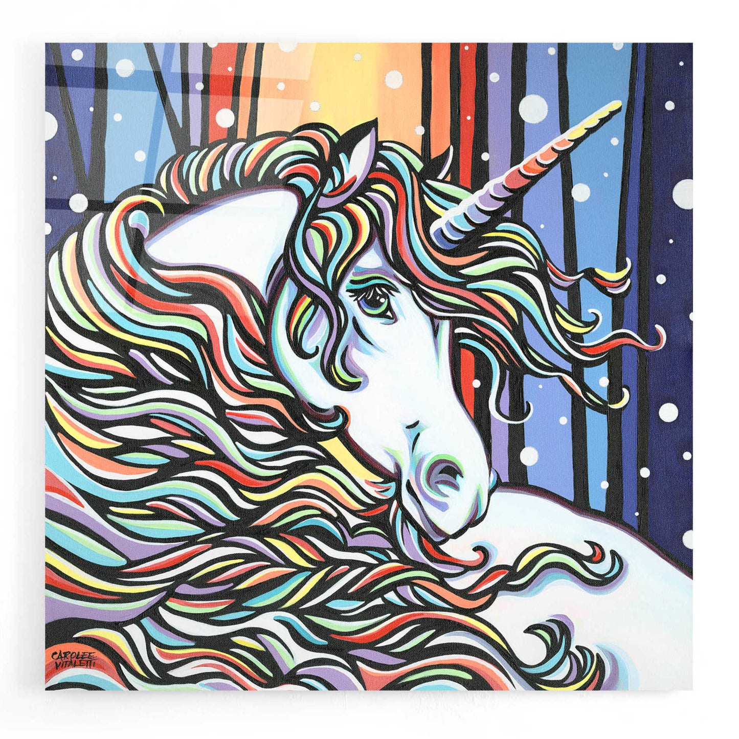 Epic Art 'Magical Unicorn I' by Carolee Vitaletti, Acrylic Glass Wall Art,12x12