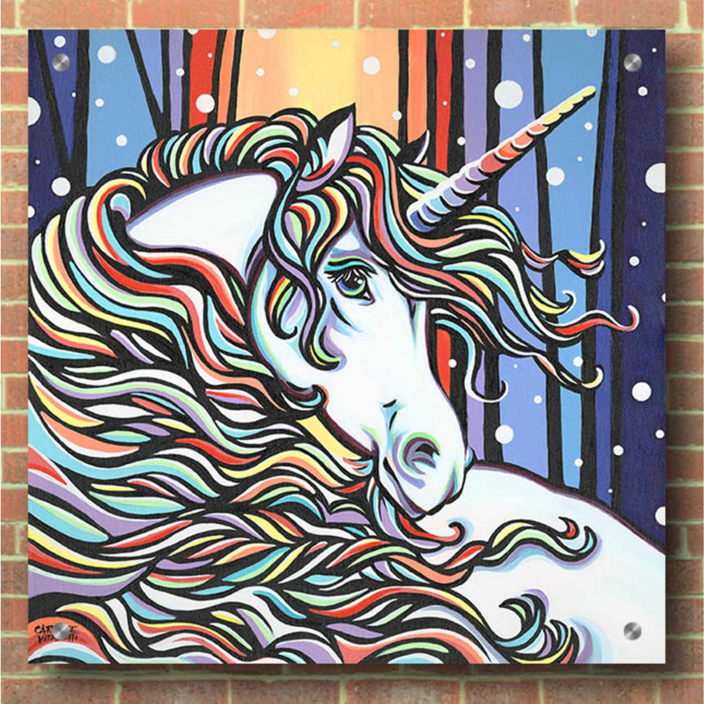 Epic Art 'Magical Unicorn I' by Carolee Vitaletti, Acrylic Glass Wall Art,36x36
