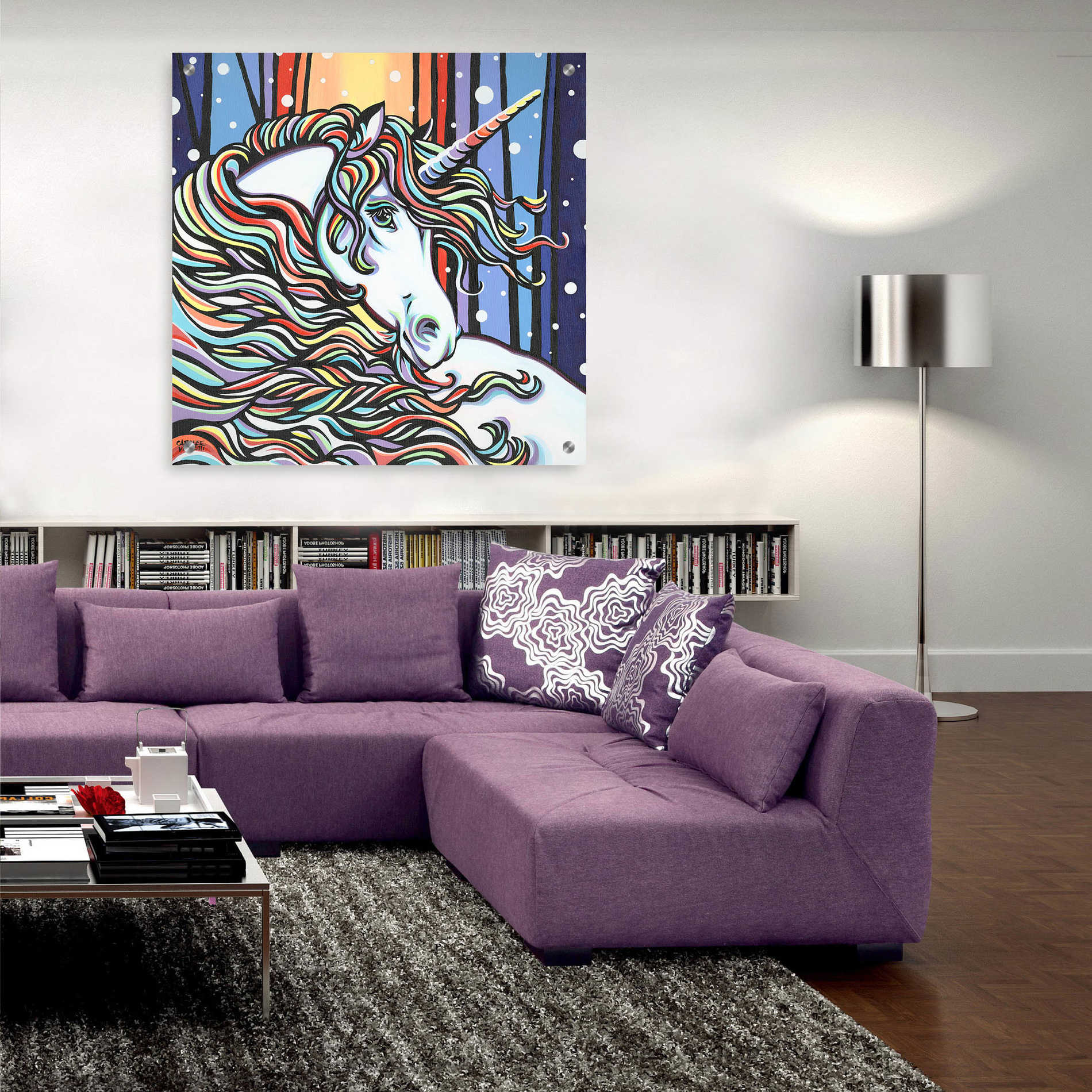 Epic Art 'Magical Unicorn I' by Carolee Vitaletti, Acrylic Glass Wall Art,36x36