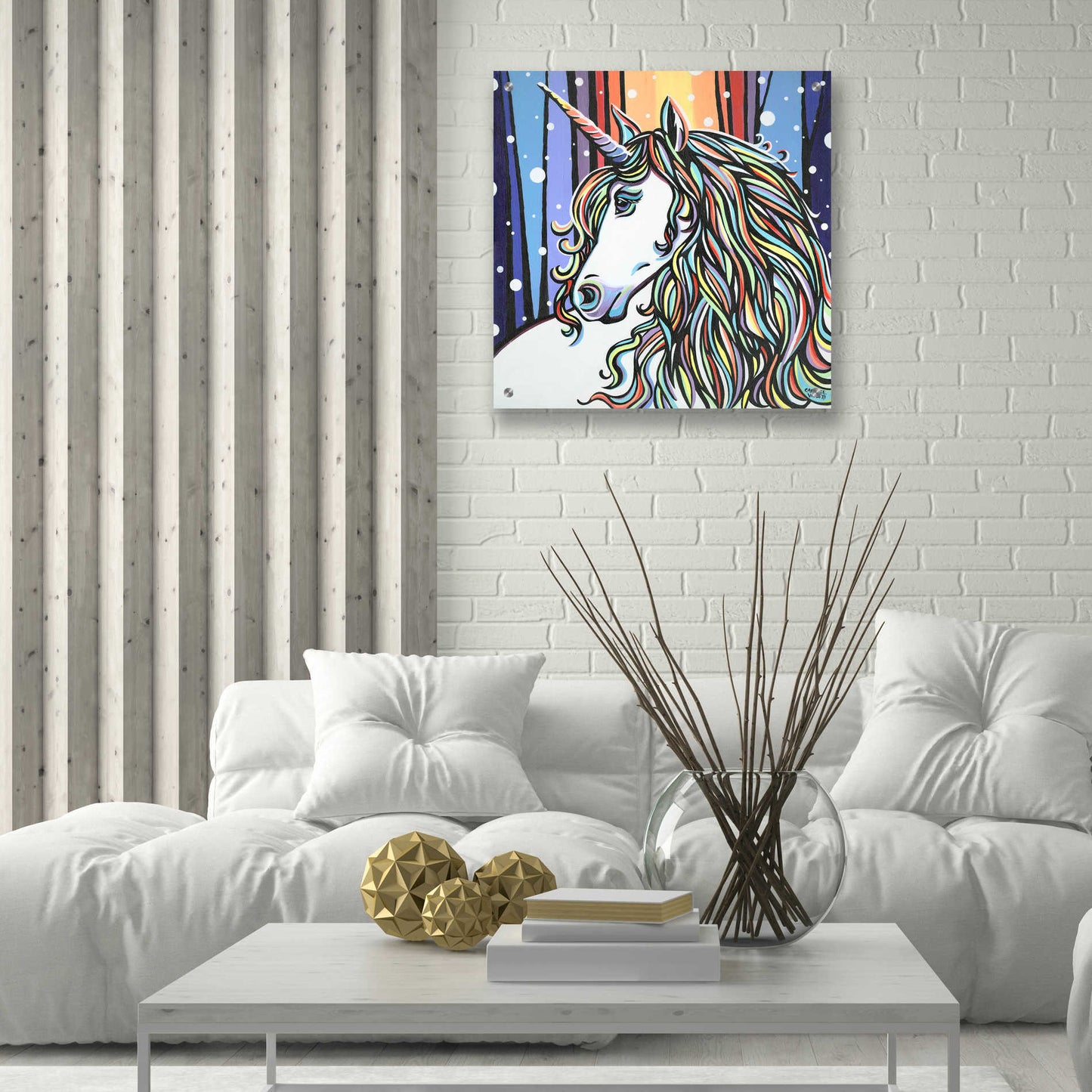 Epic Art 'Magical Unicorn II' by Carolee Vitaletti, Acrylic Glass Wall Art,24x24