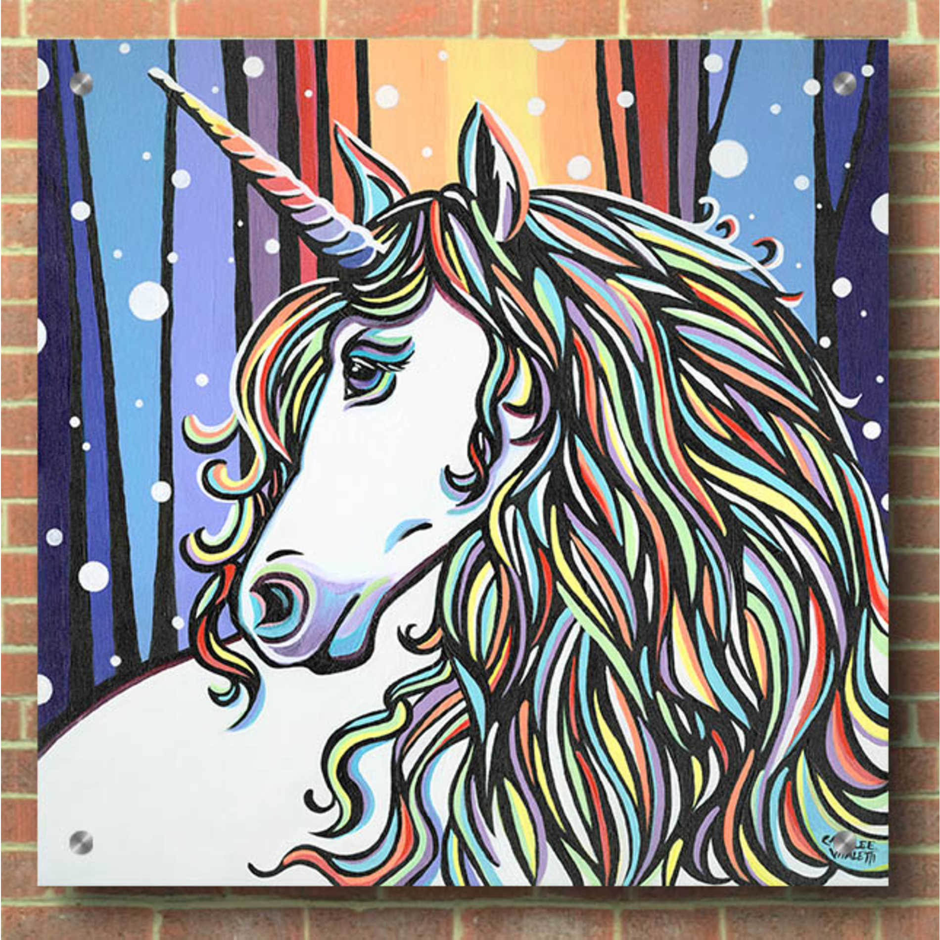 Epic Art 'Magical Unicorn II' by Carolee Vitaletti, Acrylic Glass Wall Art,36x36