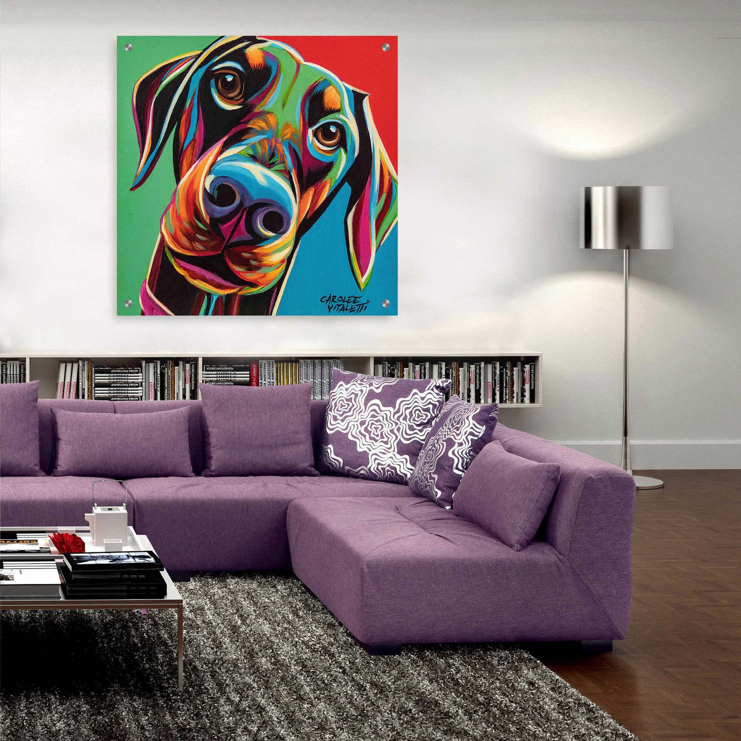 Epic Art 'Chroma Dogs I' by Carolee Vitaletti, Acrylic Glass Wall Art,36x36
