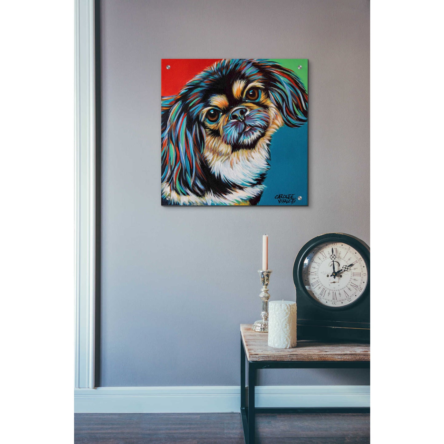Epic Art 'Chroma Dogs IV' by Carolee Vitaletti, Acrylic Glass Wall Art,24x24
