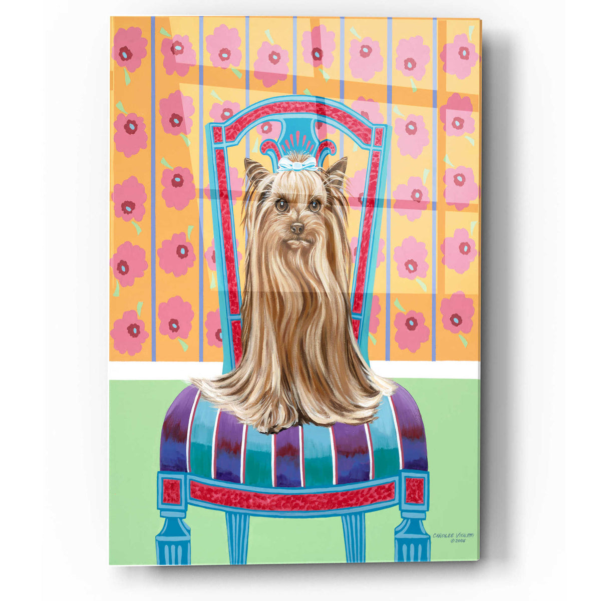 Epic Art 'Crown Princess Yorkie' by Carolee Vitaletti, Acrylic Glass Wall Art