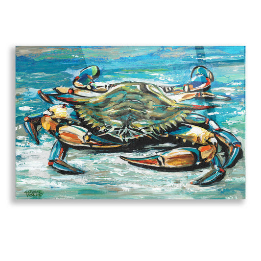 Epic Art 'Blue Palette Crab I' by Carolee Vitaletti, Acrylic Glass Wall Art