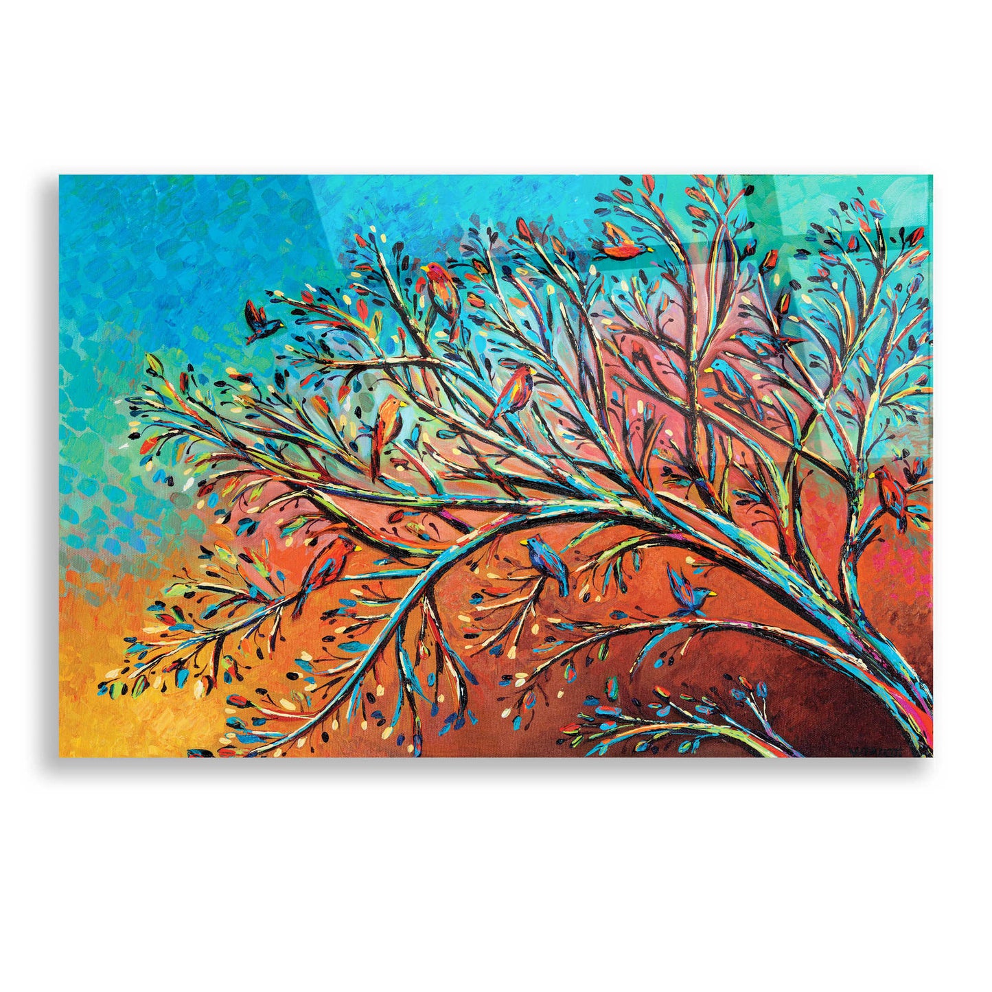 Epic Art 'Sunrise Treetops Birds I' by Carolee Vitaletti, Acrylic Glass Wall Art