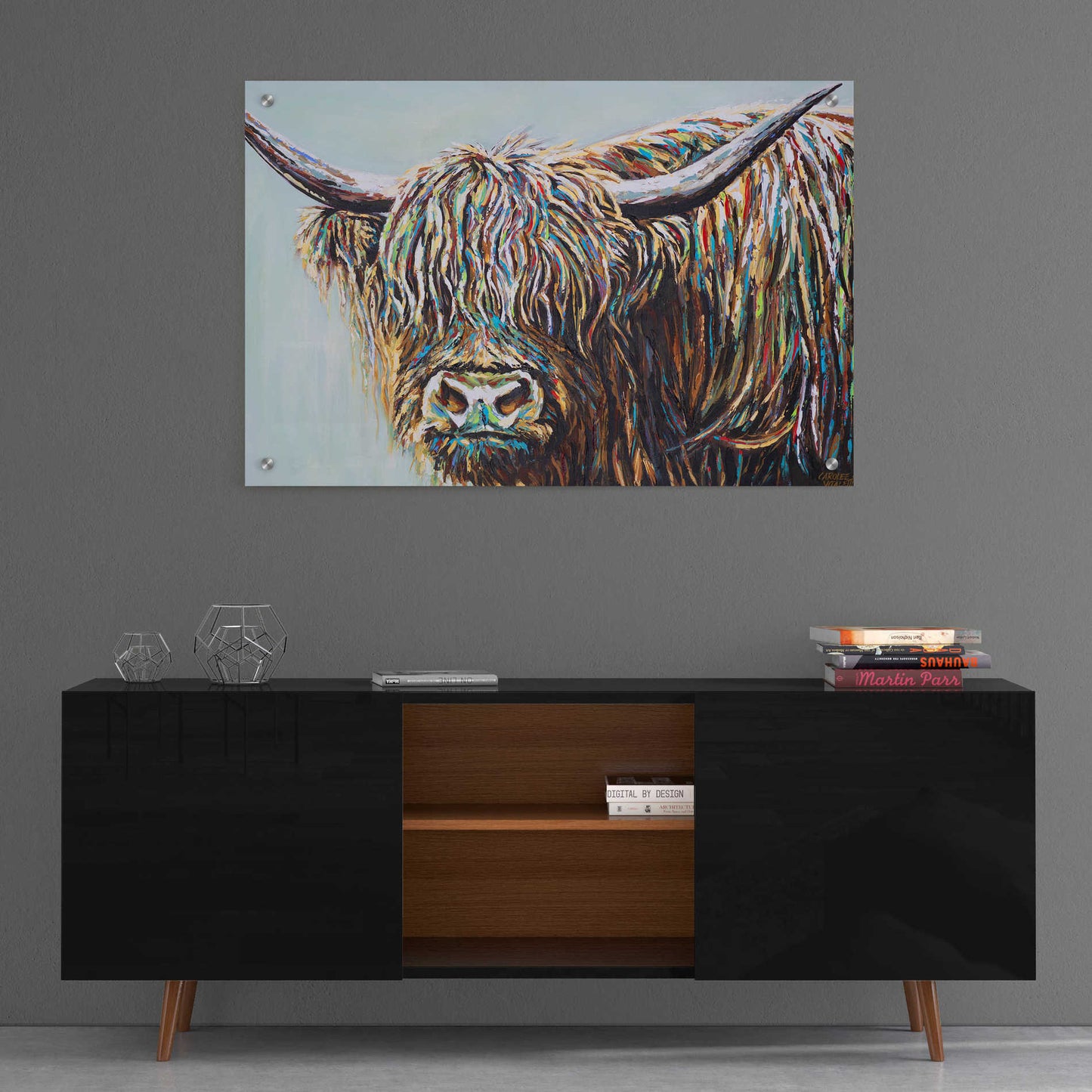 Epic Art 'Woolly Highland I' by Carolee Vitaletti, Acrylic Glass Wall Art,36x24