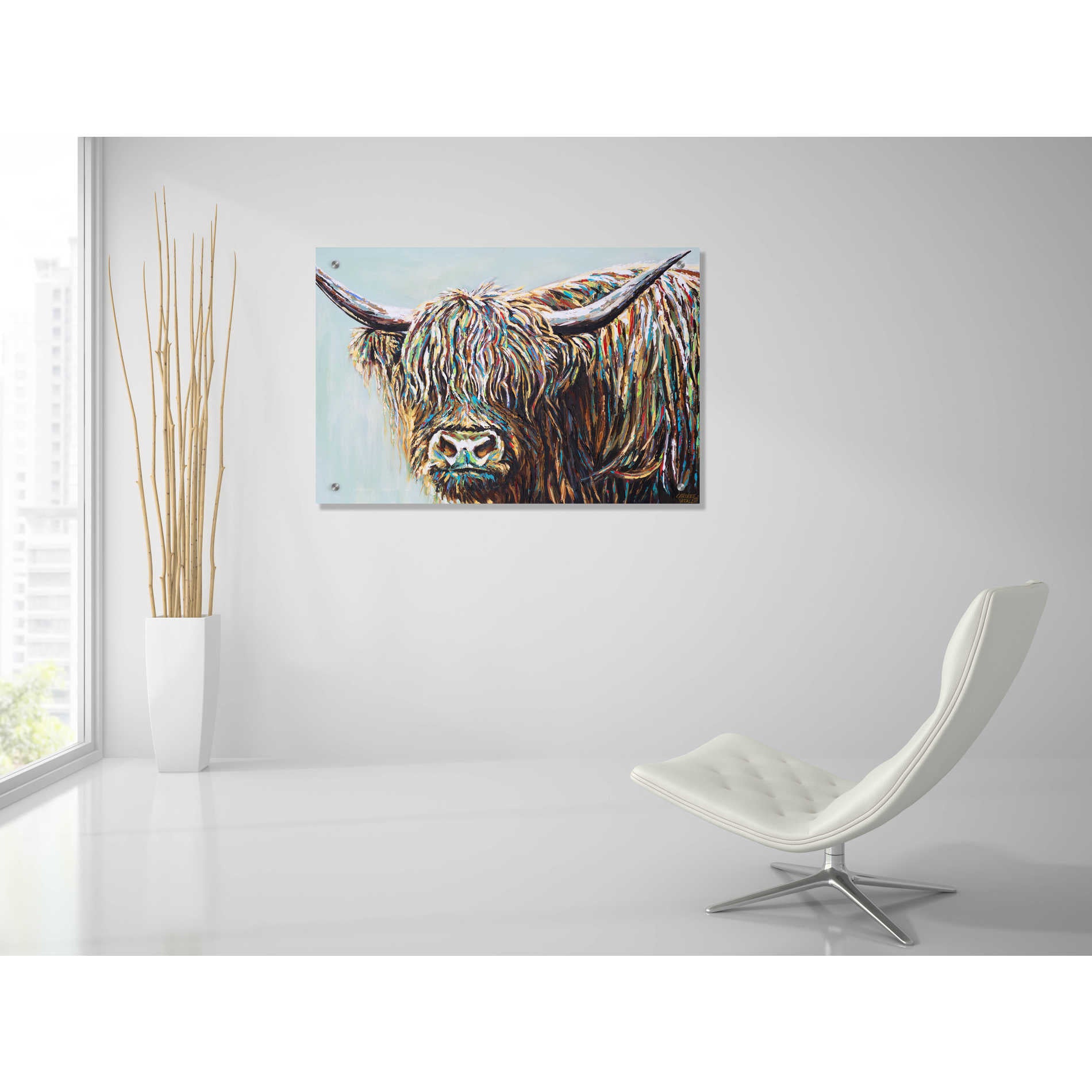 Epic Art 'Woolly Highland I' by Carolee Vitaletti, Acrylic Glass Wall Art,36x24