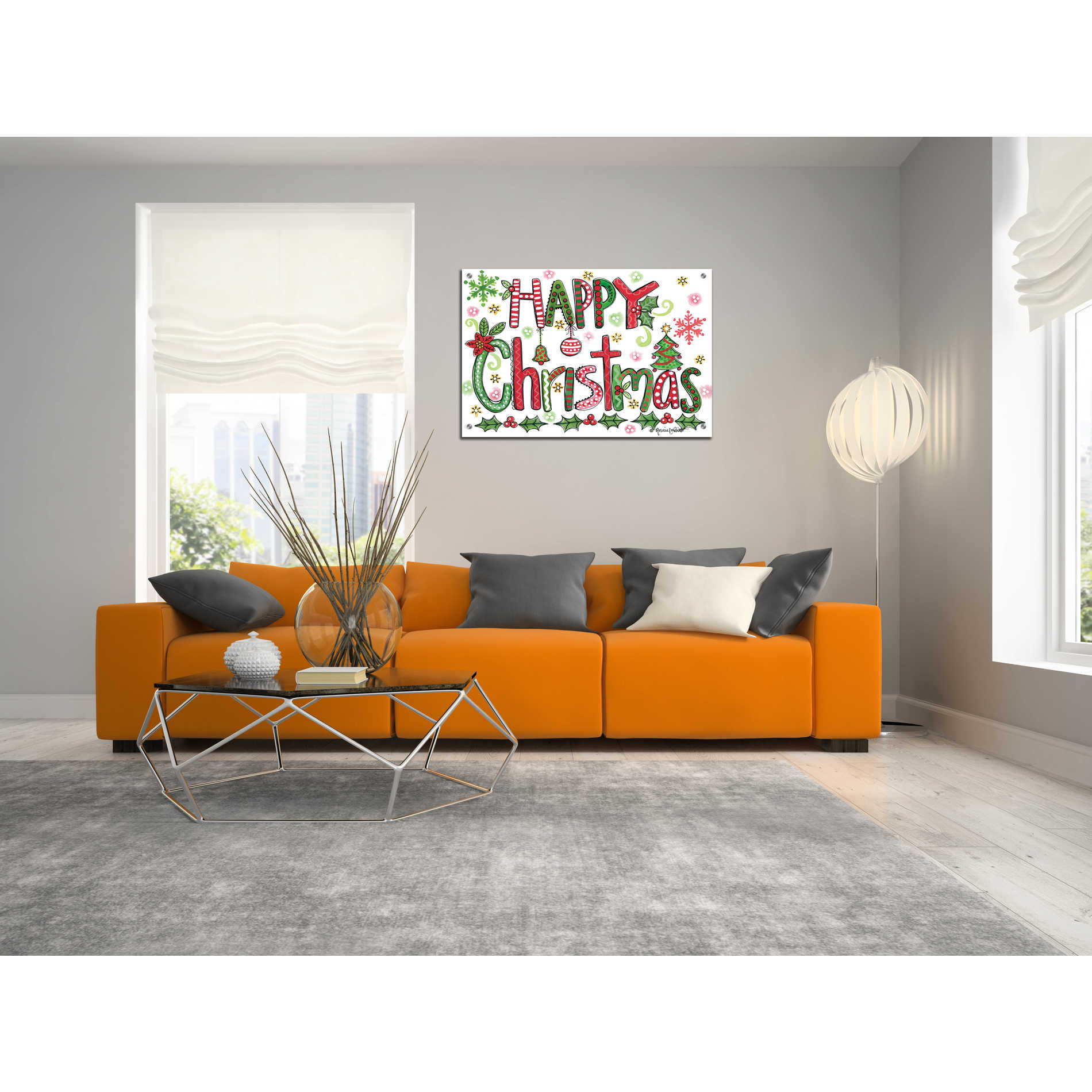 Epic Art 'Happy Christmas' by Annie LaPoint, Acrylic Glass Wall Art,36x24