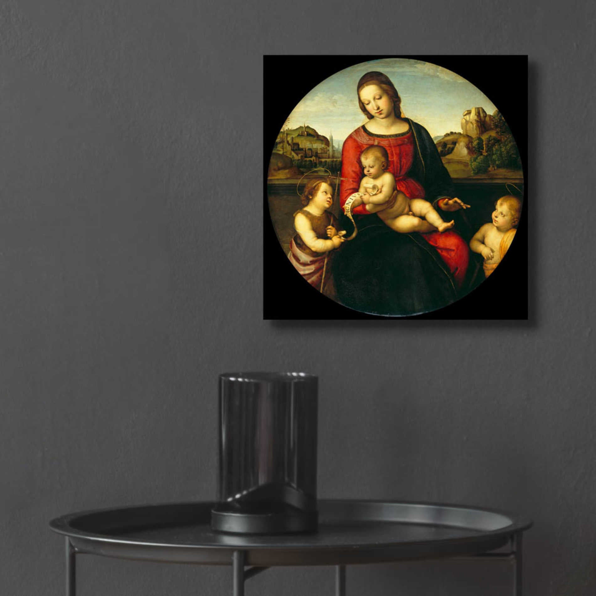 Epic Art 'Madonna with Child, St. John and a Child Saint' by Raphael, Acrylic Glass Wall Art,12x12