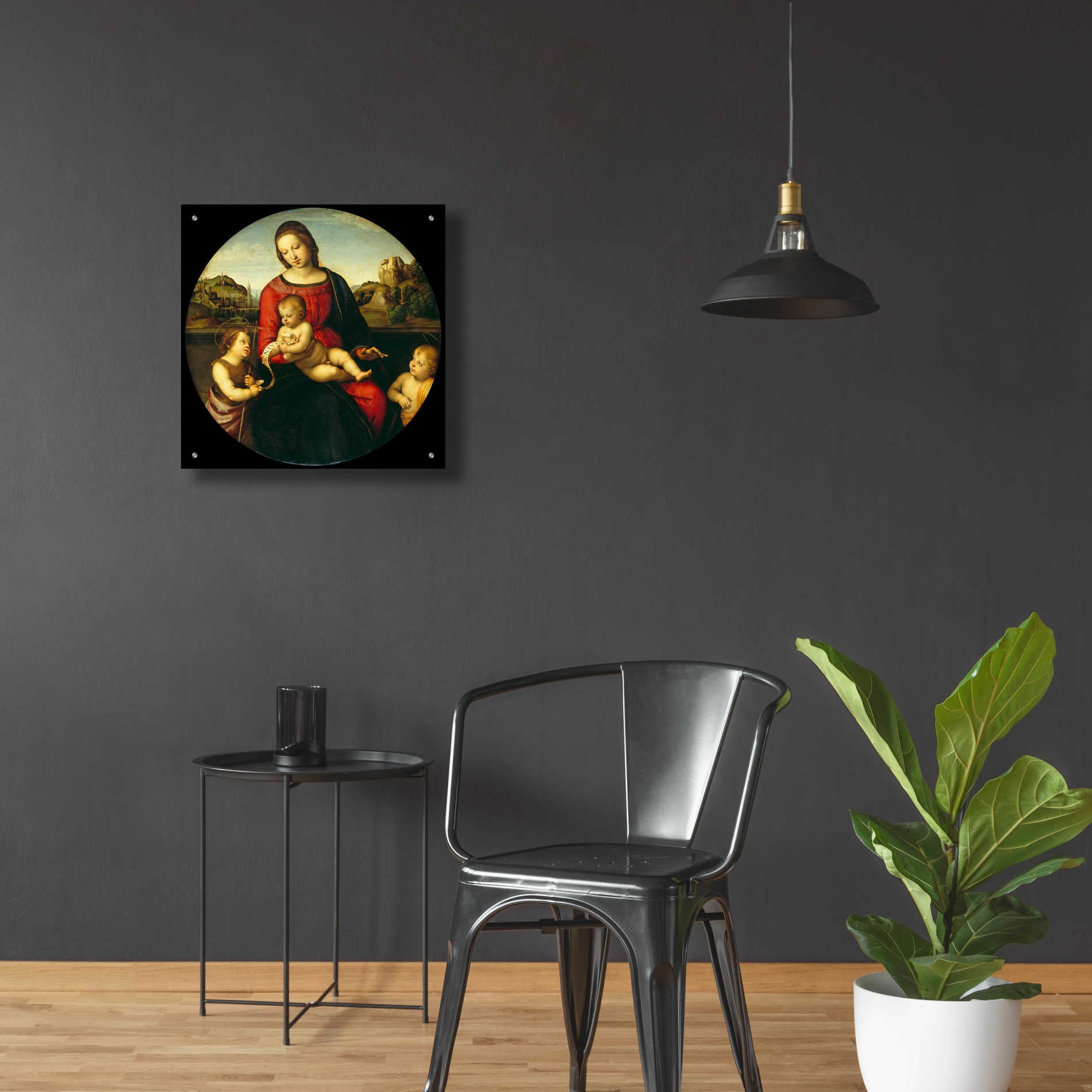 Epic Art 'Madonna with Child, St. John and a Child Saint' by Raphael, Acrylic Glass Wall Art,24x24