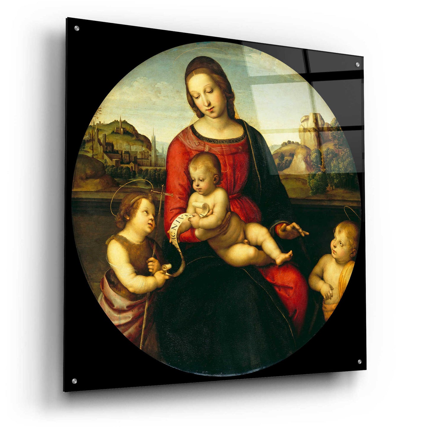 Epic Art 'Madonna with Child, St. John and a Child Saint' by Raphael, Acrylic Glass Wall Art,36x36