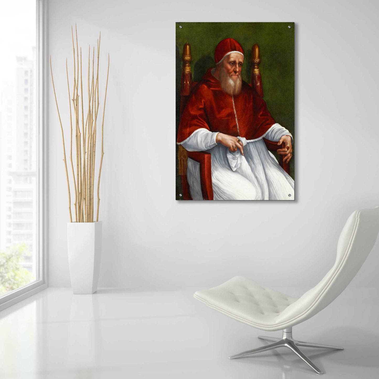 Epic Art 'Portrait of Pope Julius II' by Raphael, Acrylic Glass Wall Art,24x36