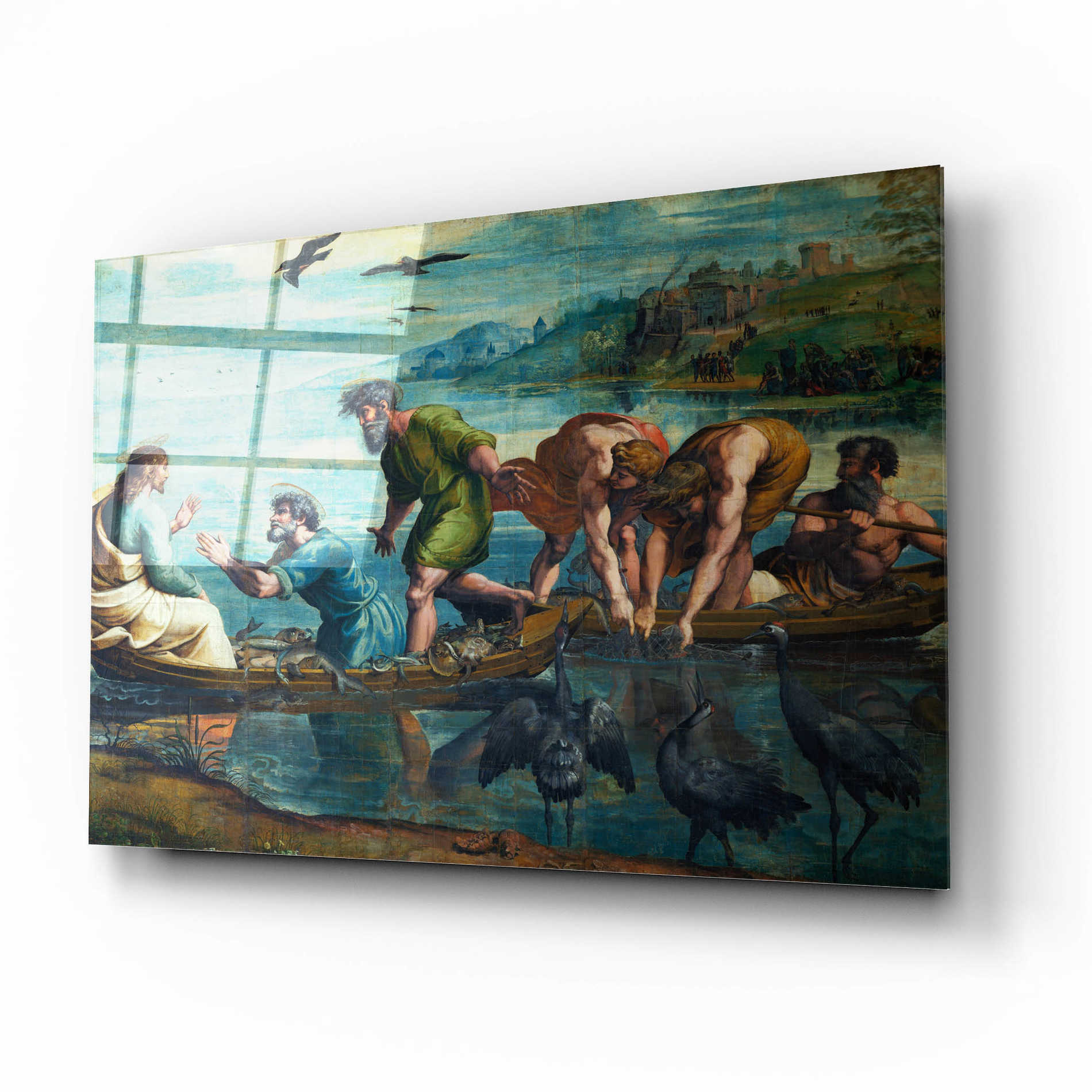 Epic Art 'The Miraculous Draught of Fishes' by Raphael, Acrylic Glass Wall Art,16x12