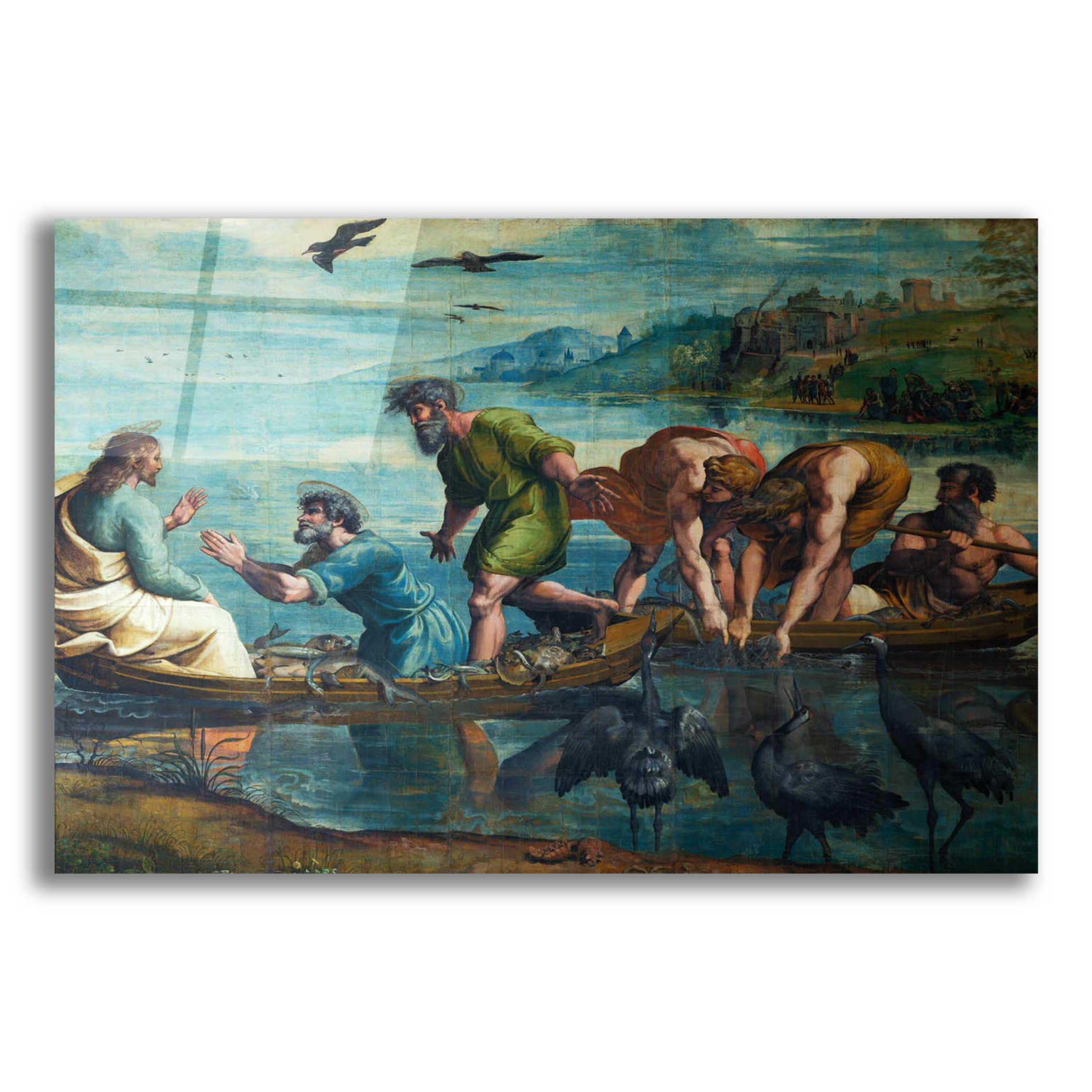 Epic Art 'The Miraculous Draught of Fishes' by Raphael, Acrylic Glass Wall Art,16x12