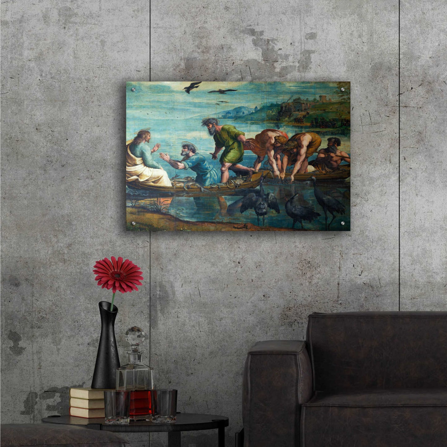 Epic Art 'The Miraculous Draught of Fishes' by Raphael, Acrylic Glass Wall Art,36x24