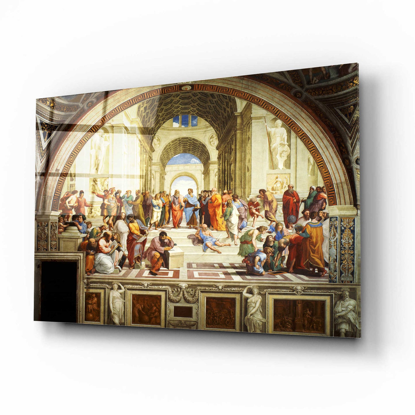 Epic Art 'The School of Athens' by Raphael, Acrylic Glass Wall Art,16x12