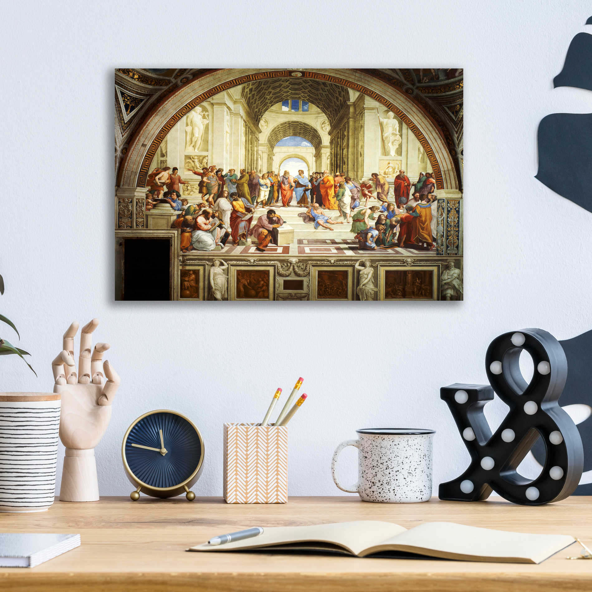 Epic Art 'The School of Athens' by Raphael, Acrylic Glass Wall Art,16x12