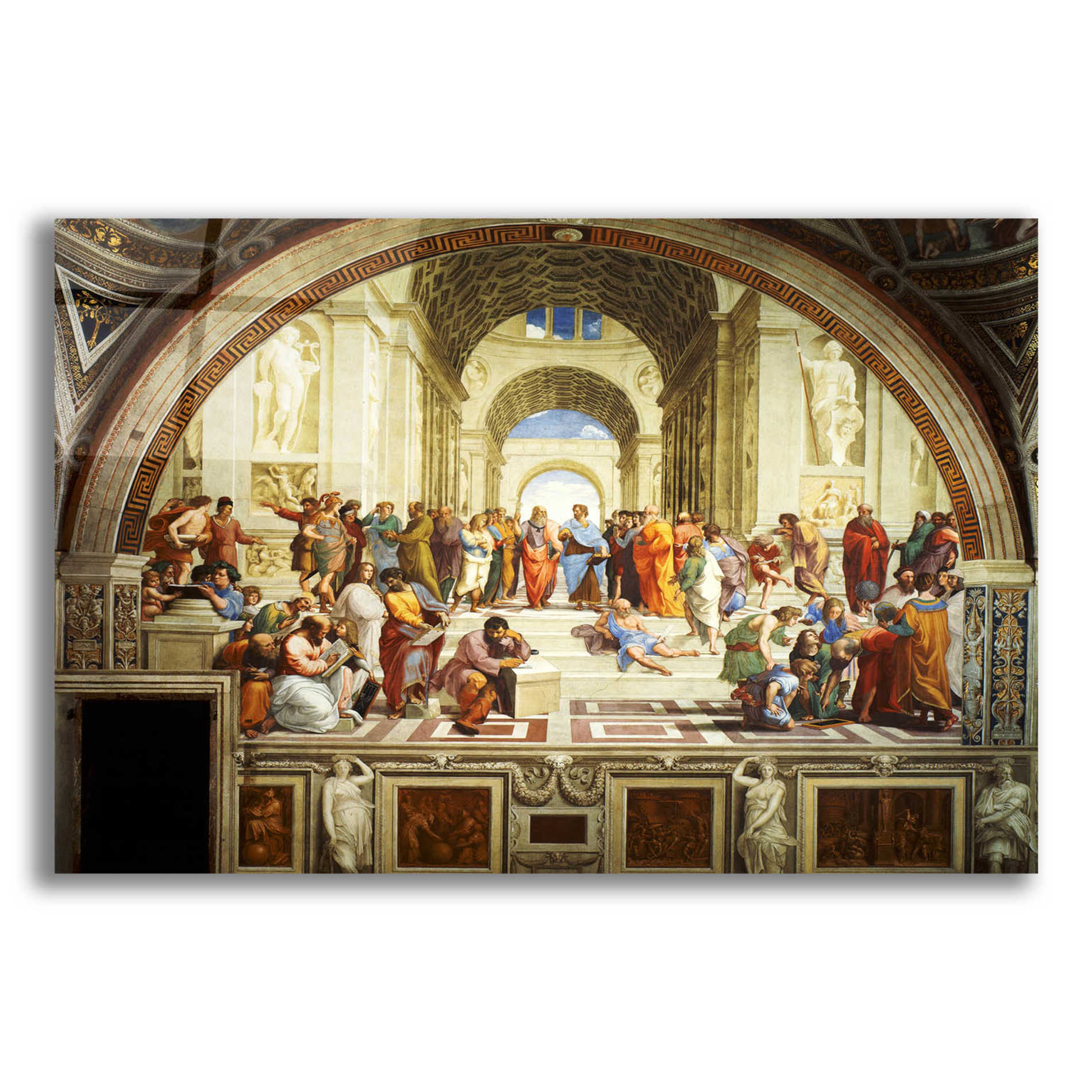 Epic Art 'The School of Athens' by Raphael, Acrylic Glass Wall Art,16x12