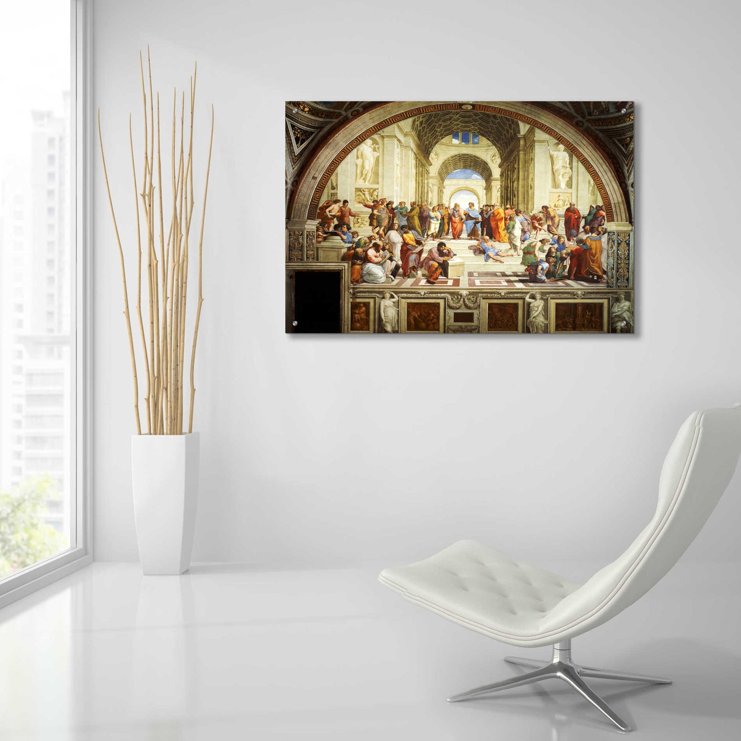 Epic Art 'The School of Athens' by Raphael, Acrylic Glass Wall Art,36x24