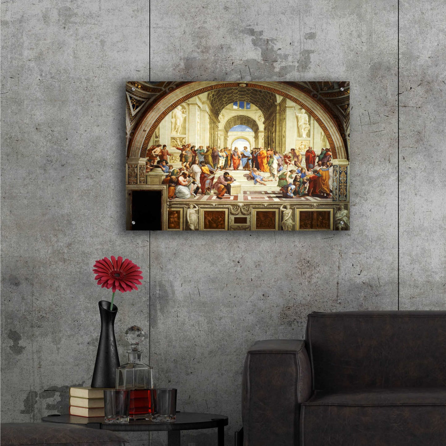 Epic Art 'The School of Athens' by Raphael, Acrylic Glass Wall Art,36x24