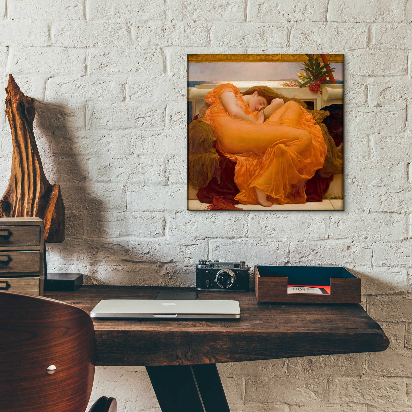 Epic Art 'Flaming June' by Sir Frederick Leighton, Acrylic Glass Wall Art,12x12