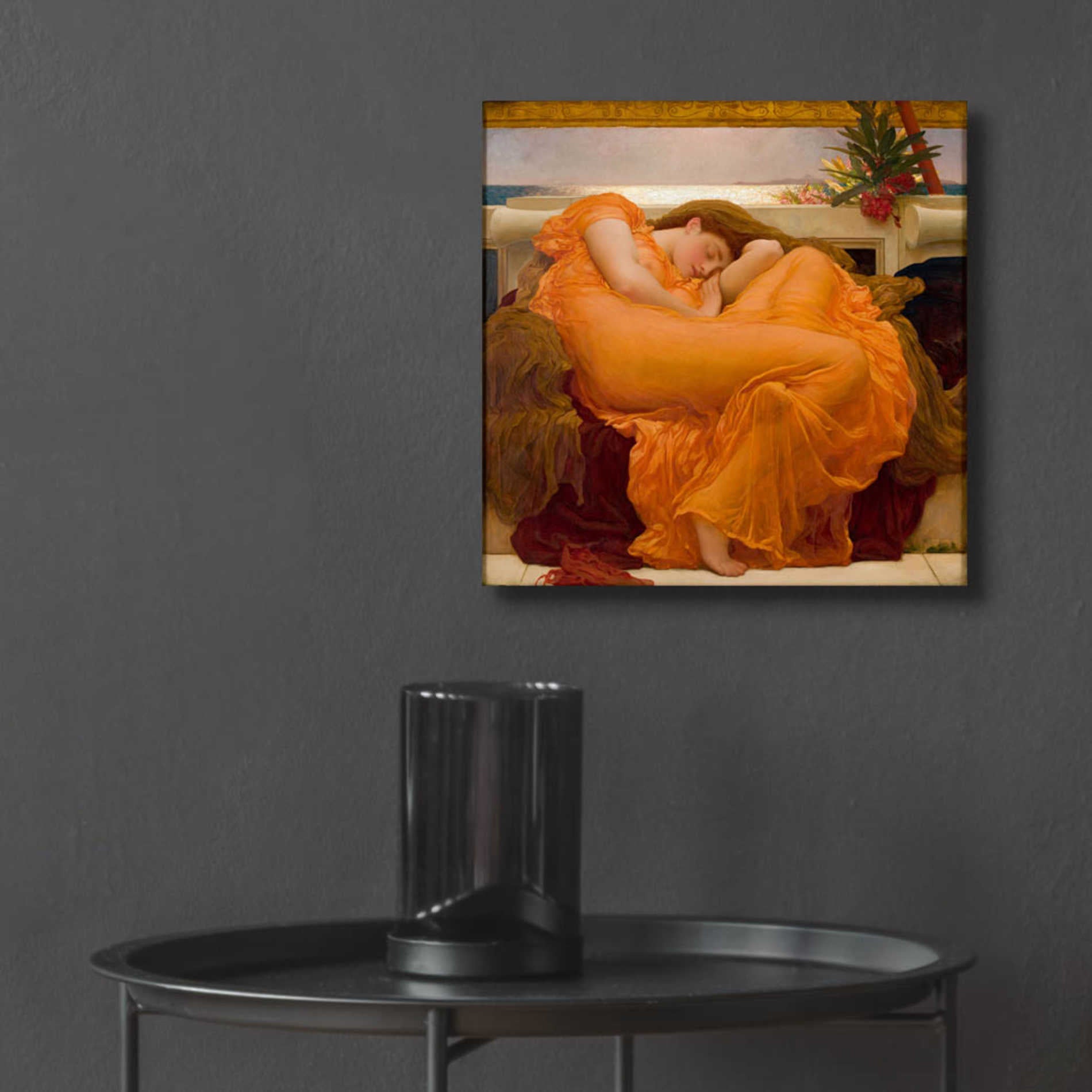 Epic Art 'Flaming June' by Sir Frederick Leighton, Acrylic Glass Wall Art,12x12