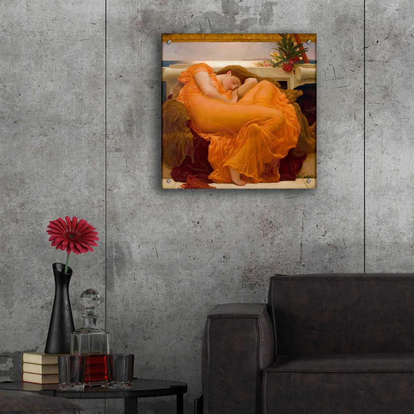 Epic Art 'Flaming June' by Sir Frederick Leighton, Acrylic Glass Wall Art,24x24