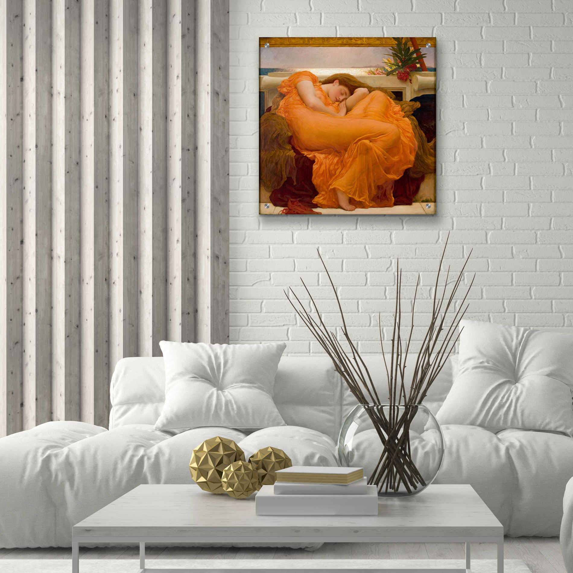 Epic Art 'Flaming June' by Sir Frederick Leighton, Acrylic Glass Wall Art,24x24