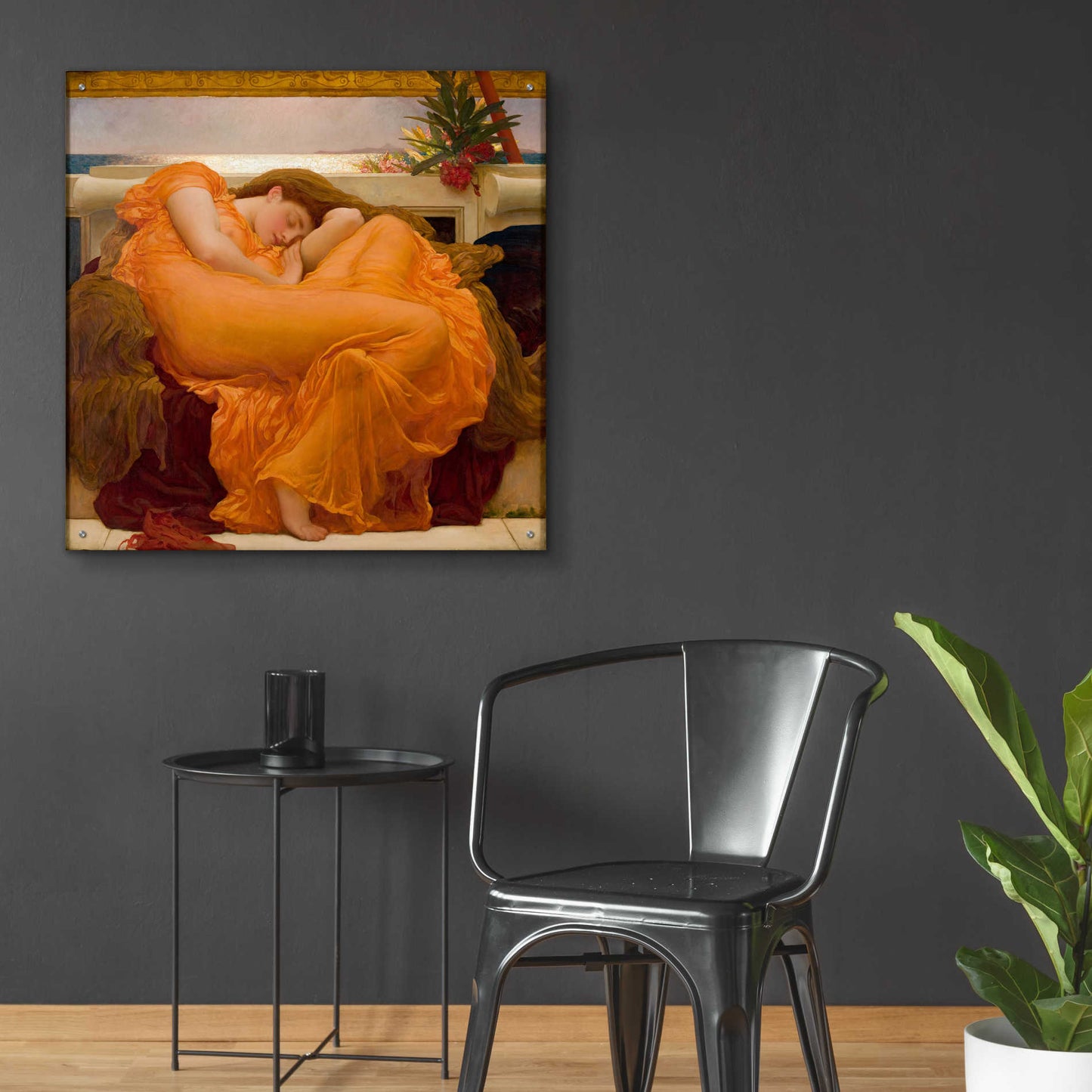 Epic Art 'Flaming June' by Sir Frederick Leighton, Acrylic Glass Wall Art,36x36