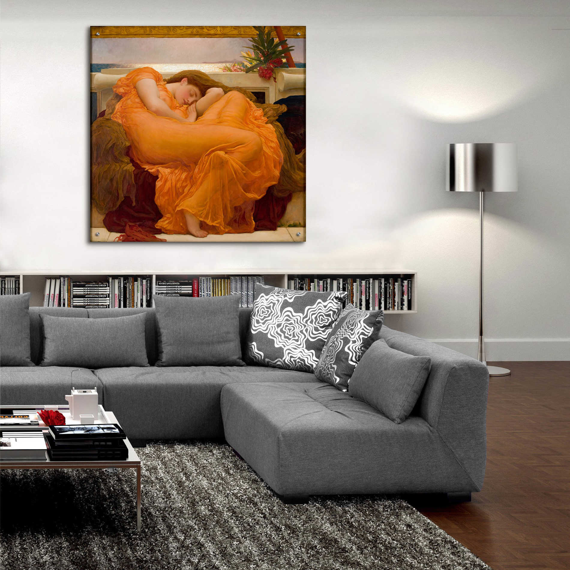 Epic Art 'Flaming June' by Sir Frederick Leighton, Acrylic Glass Wall Art,36x36