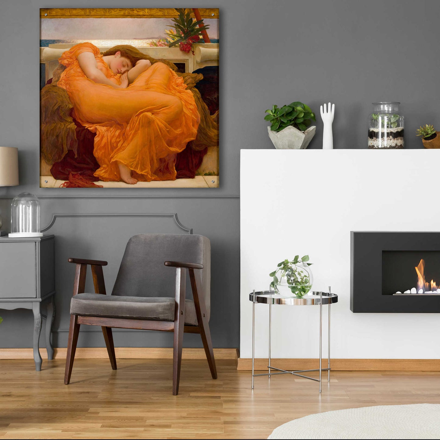 Epic Art 'Flaming June' by Sir Frederick Leighton, Acrylic Glass Wall Art,36x36