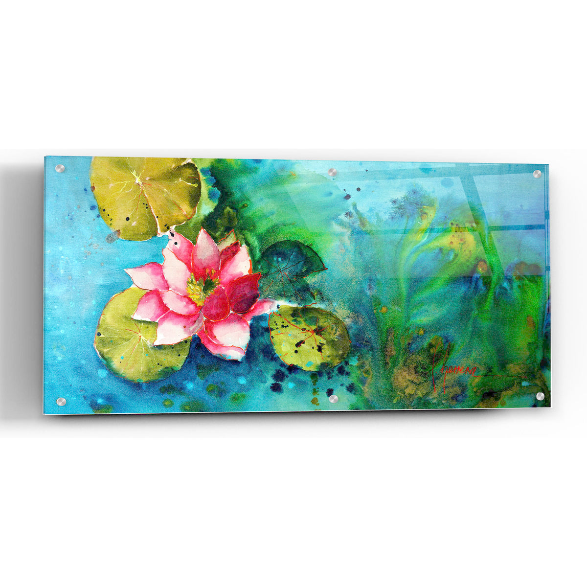 Epic Art 'Horizontal Flores VI' by Leticia Herrera, Acrylic Glass Wall Art,24x12