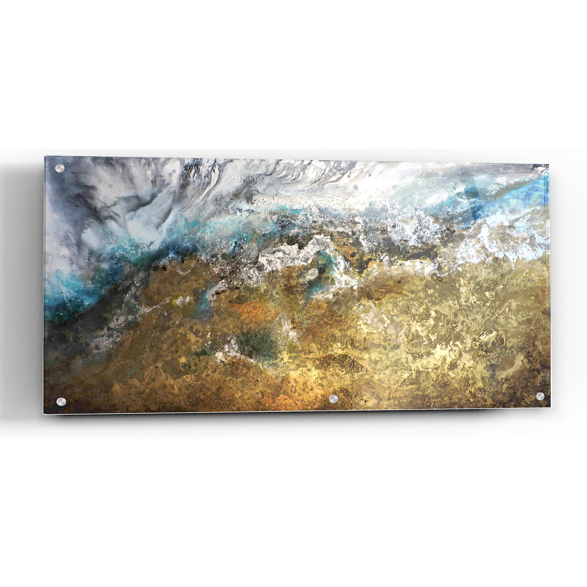 Epic Art 'Metalicos y Texturas II' by Leticia Herrera, Acrylic Glass Wall Art,48x24