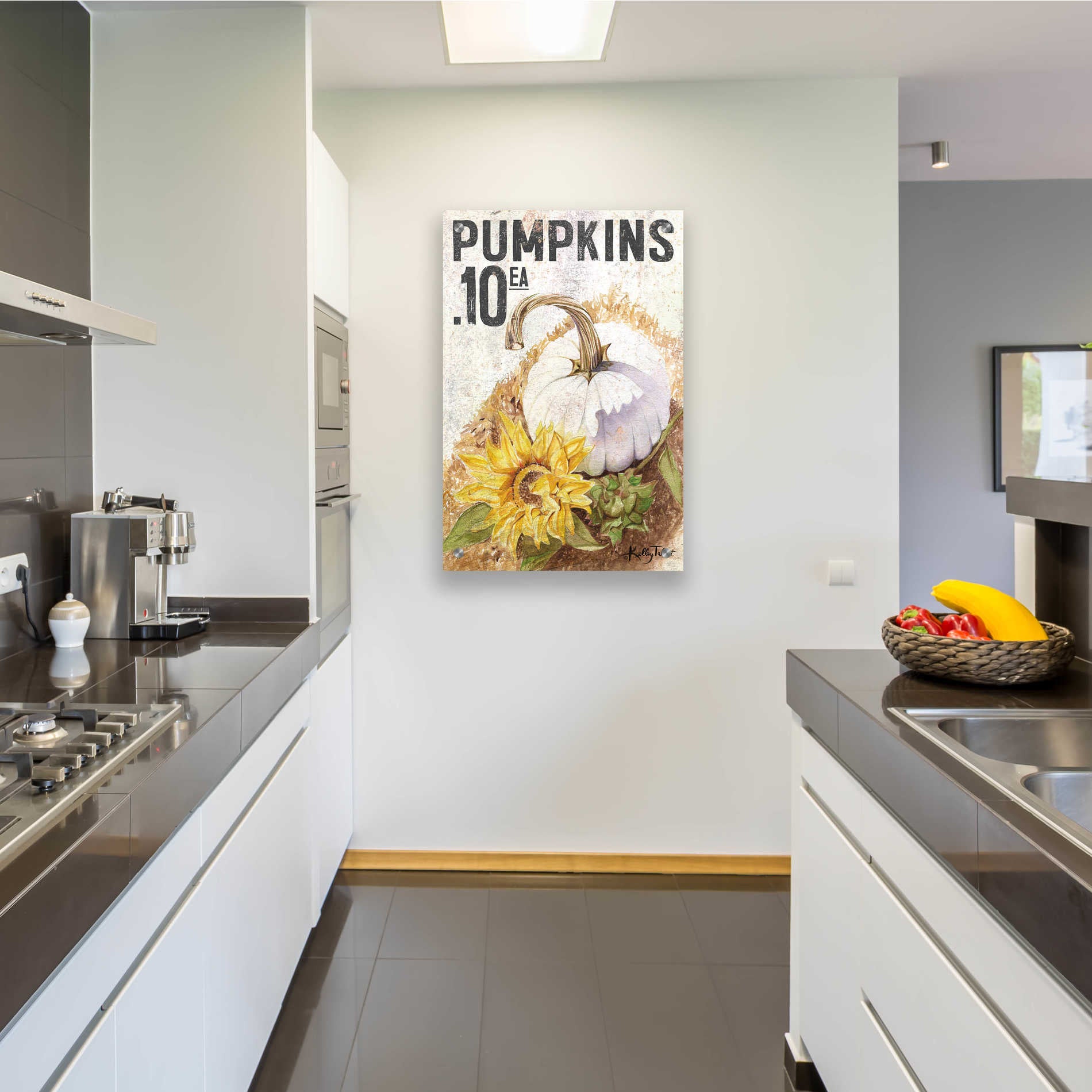 Epic Art 'White Harvest Pumpkin' by Kelley Talent, Acrylic Glass Wall Art,24x36