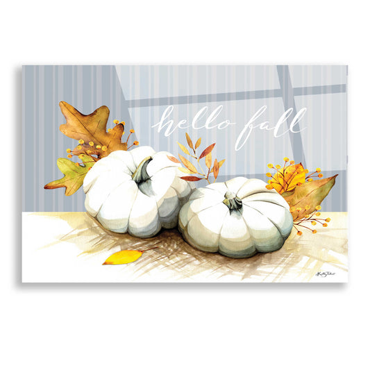 Epic Art 'Hello Fall Pumpkins' by Kelley Talent, Acrylic Glass Wall Art