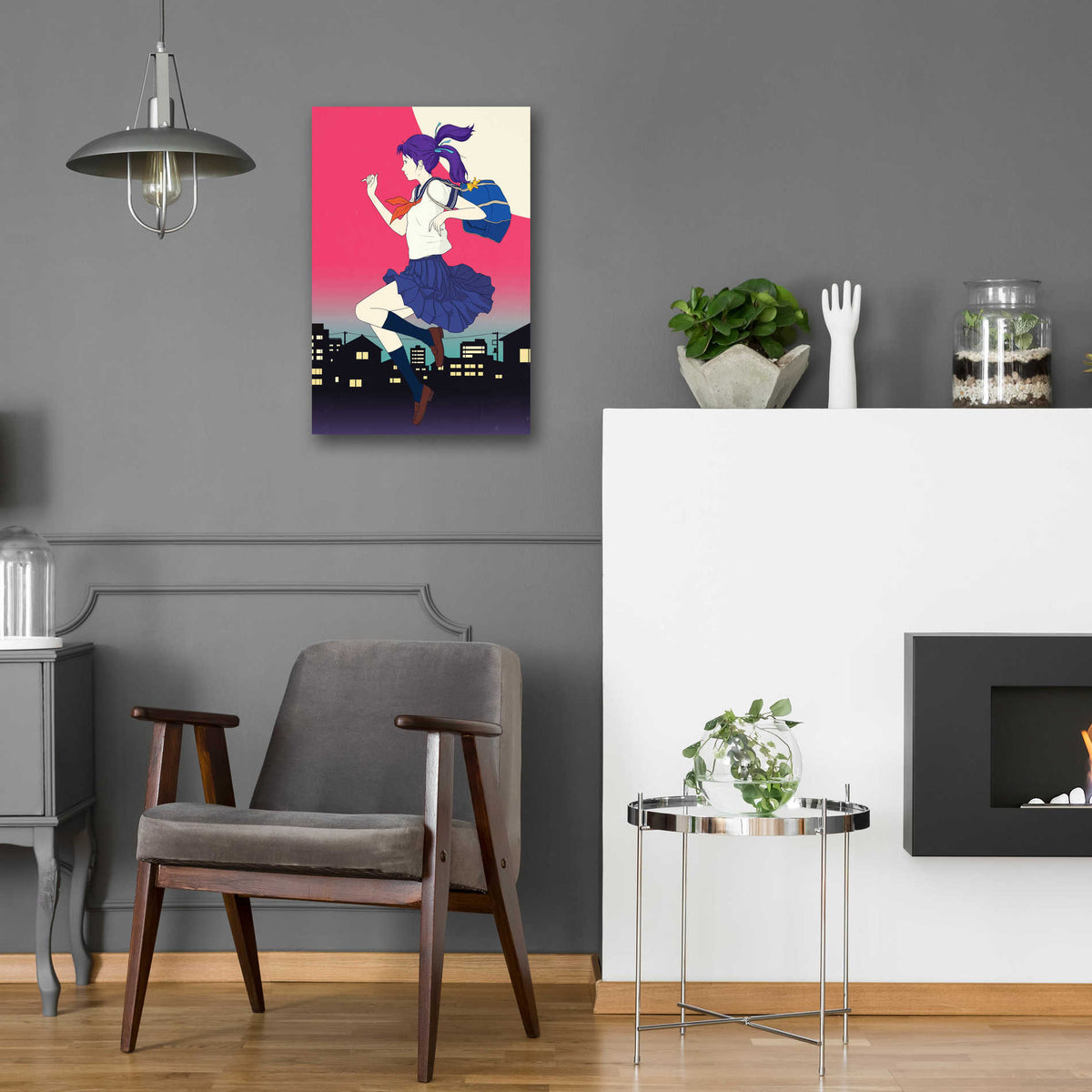 Epic Art 'Machikado Twilight' by Sai Tamiya, Acrylic Glass Wall Art,16x24