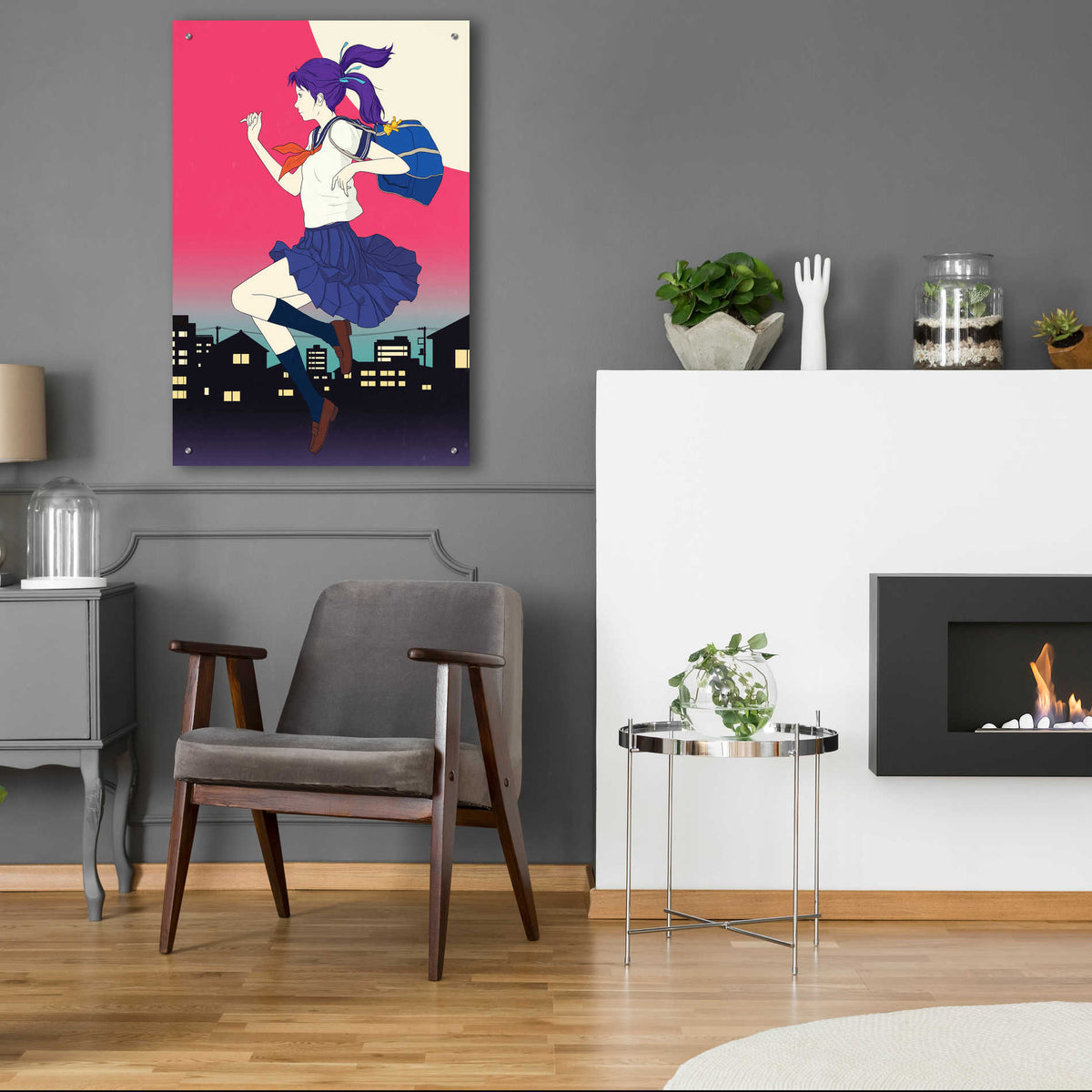 Epic Art 'Machikado Twilight' by Sai Tamiya, Acrylic Glass Wall Art,24x36