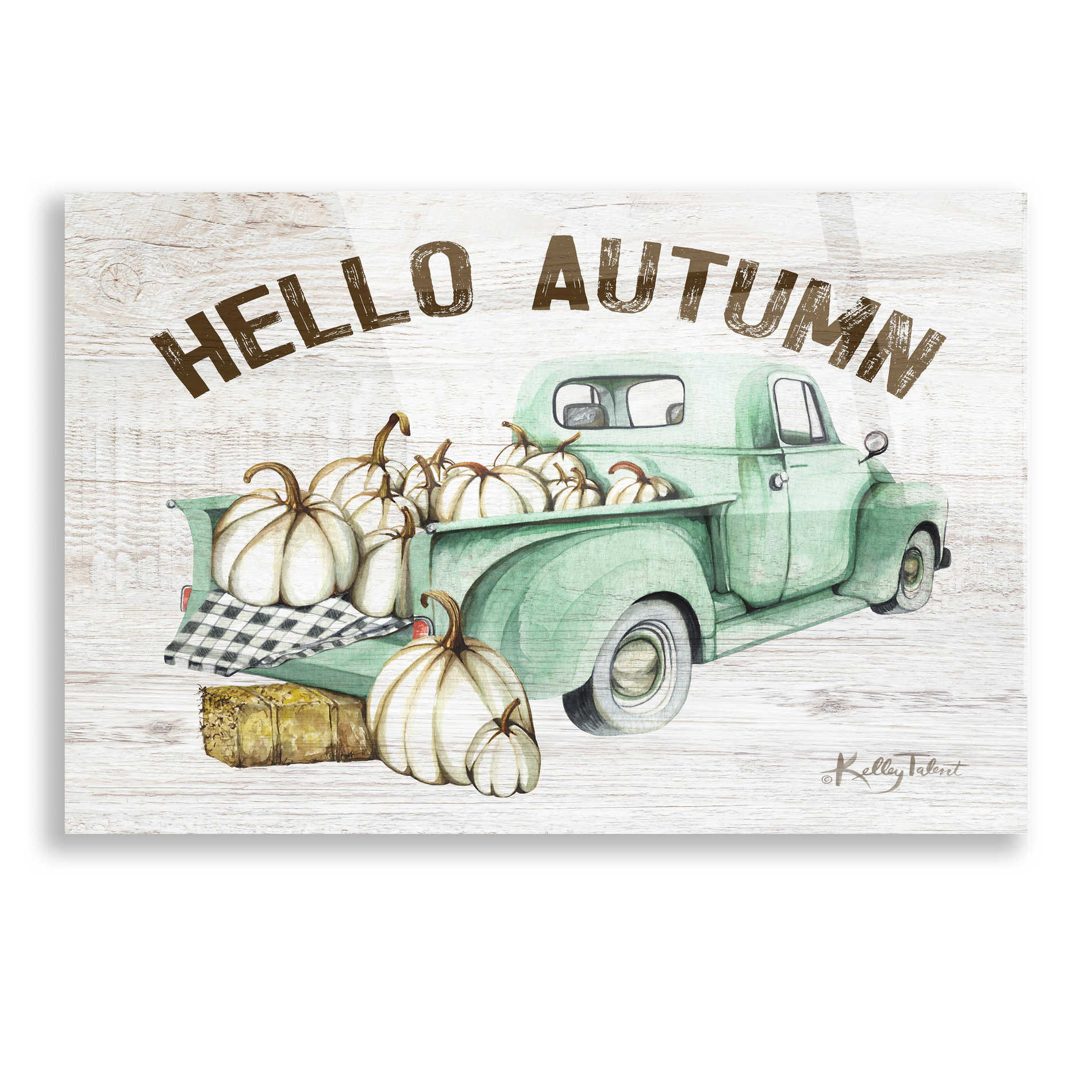 Epic Art 'Hello Autumn Vintage Truck' by Kelley Talent, Acrylic Glass Wall Art,16x12