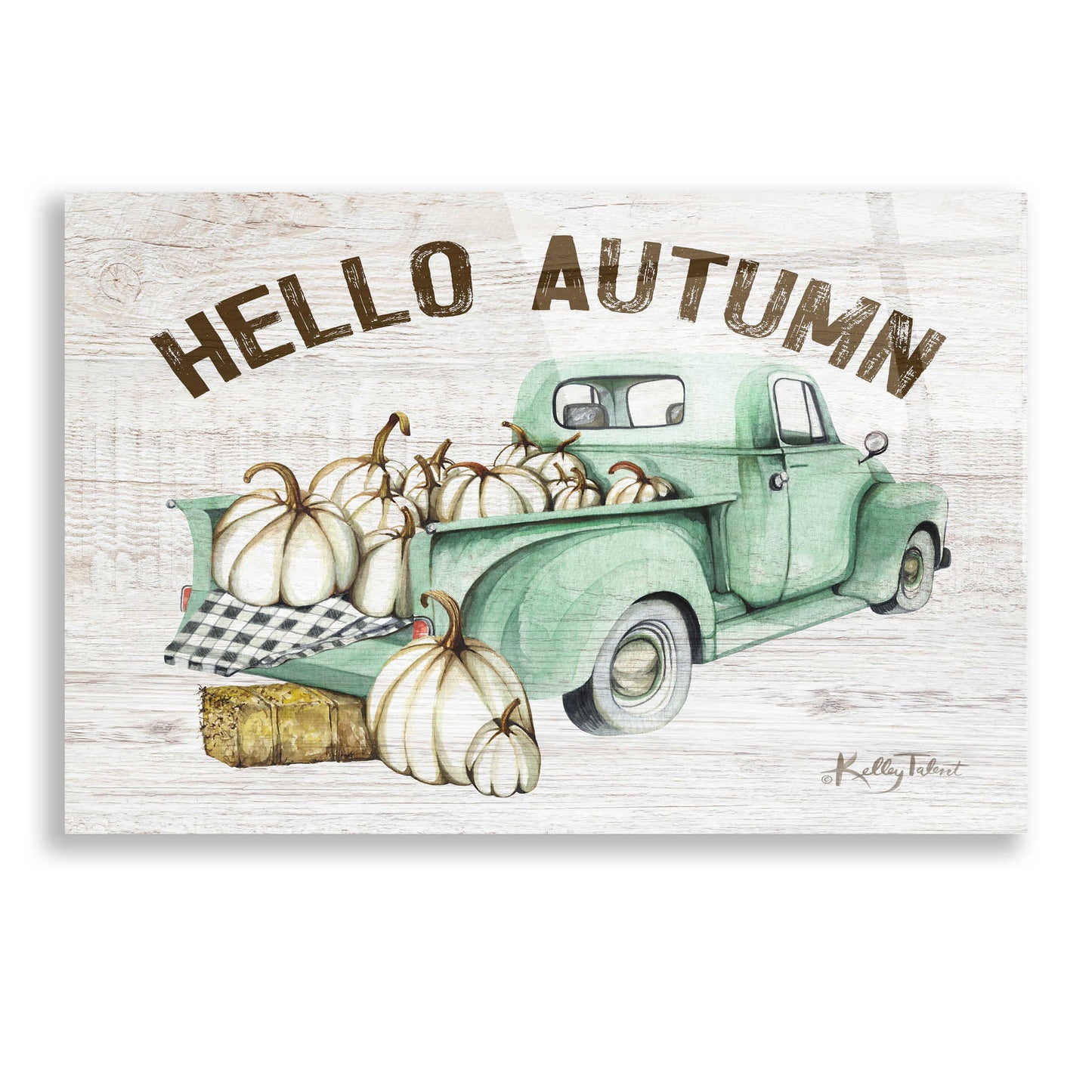 Epic Art 'Hello Autumn Vintage Truck' by Kelley Talent, Acrylic Glass Wall Art,24x16