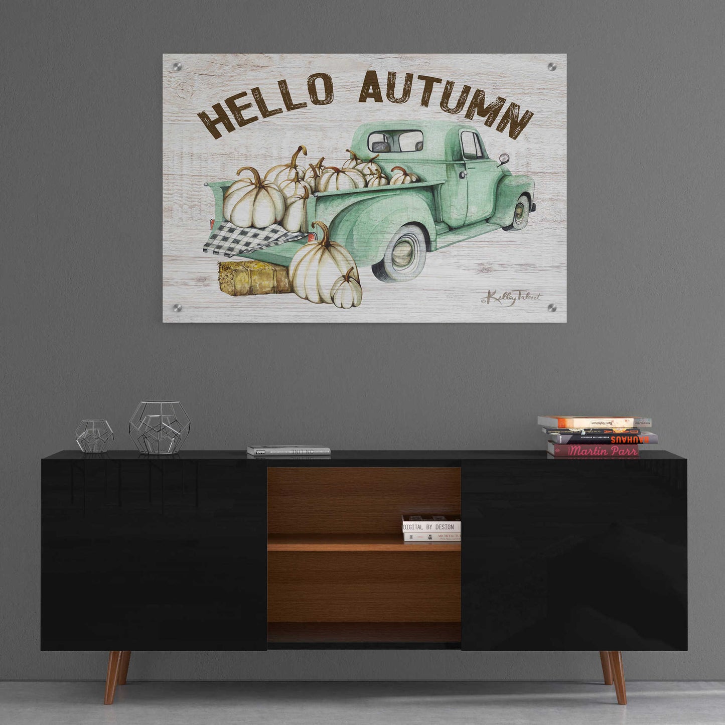 Epic Art 'Hello Autumn Vintage Truck' by Kelley Talent, Acrylic Glass Wall Art,36x24