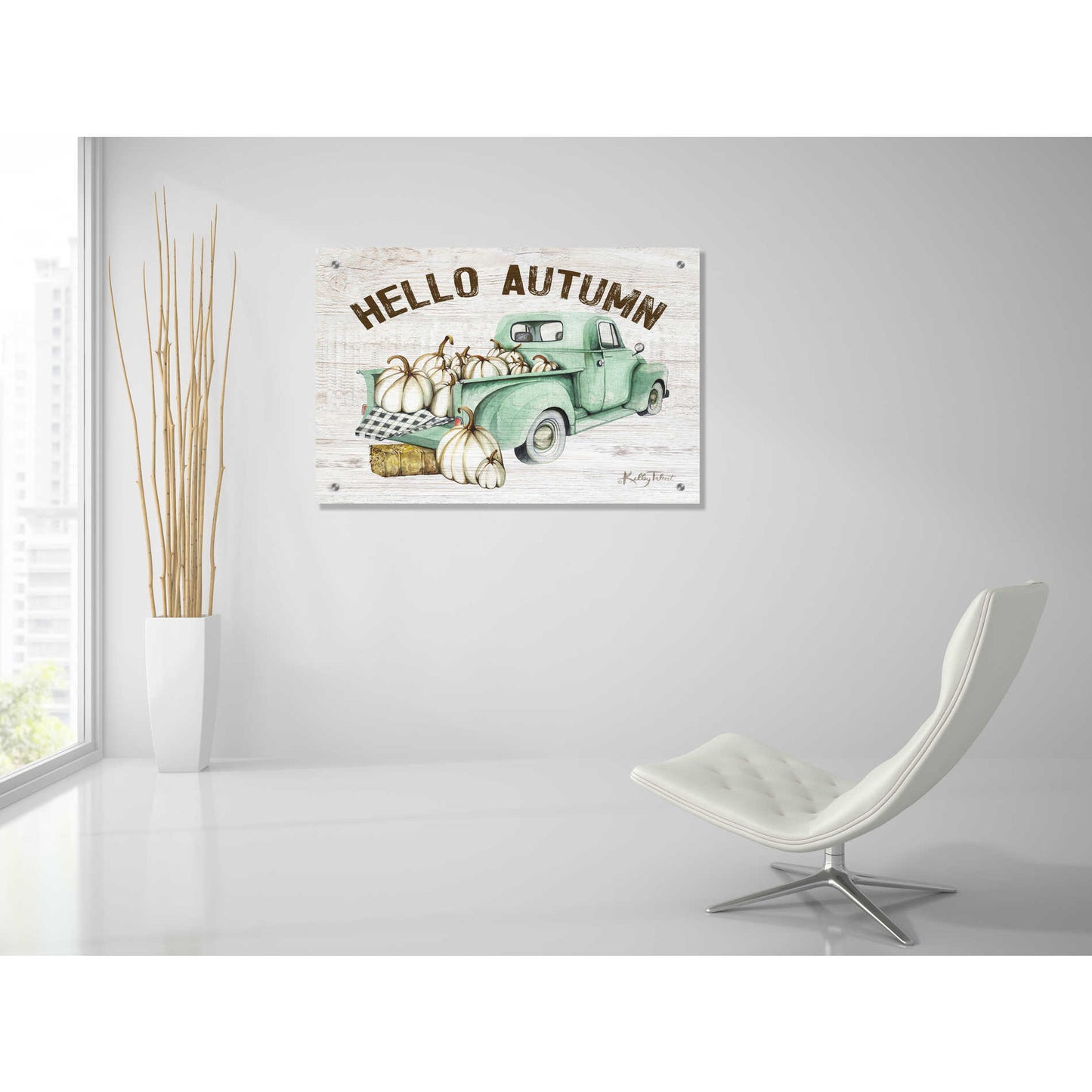 Epic Art 'Hello Autumn Vintage Truck' by Kelley Talent, Acrylic Glass Wall Art,36x24